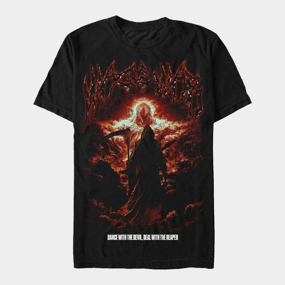 Wage War Merch 2026 Reaper Guitar T-Shirt Black Wage War Shirts Gifts For Music Lovers