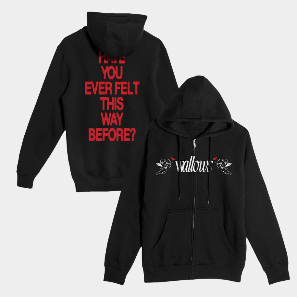 Wallows Merch Wallows Angel Zip Hoodie Black Birthday Gifts For Wife