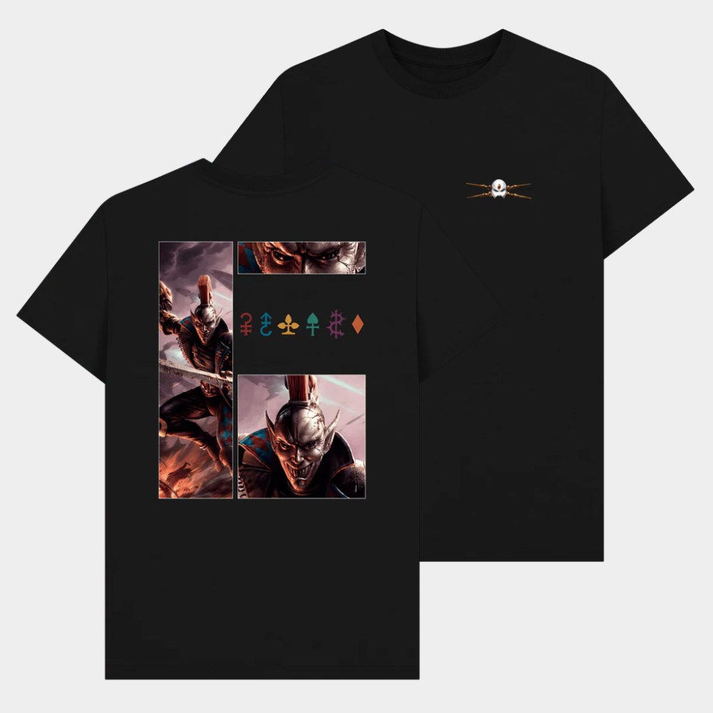Warhammer Merch Harlequins Collage Back T-Shirt Birthday Gift For Brother