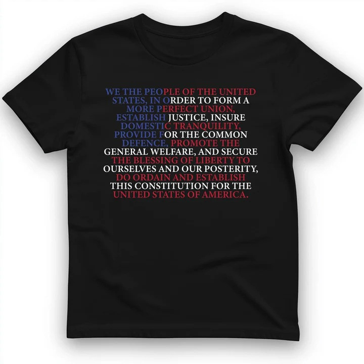 We The People Flag T Shirt Patriotic America Tee Gift for History Lovers