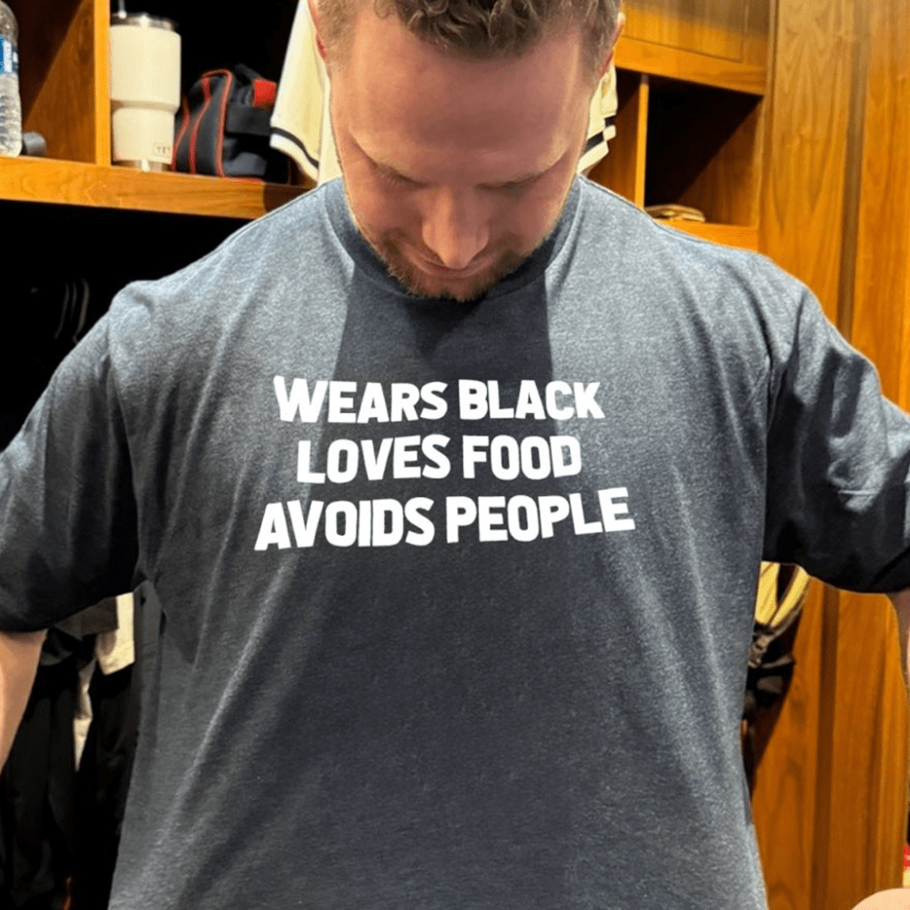 Wears Black Loves Food Avoids People Shirt Best Friend Birthday Gifts