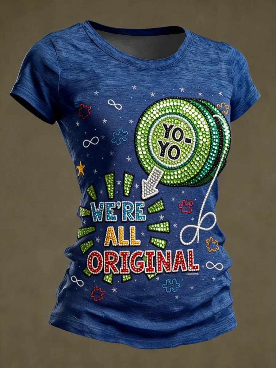 We're All Original T-Shirt Puzzle Pieces Autism Awareness Clothing Unique Gift For All
