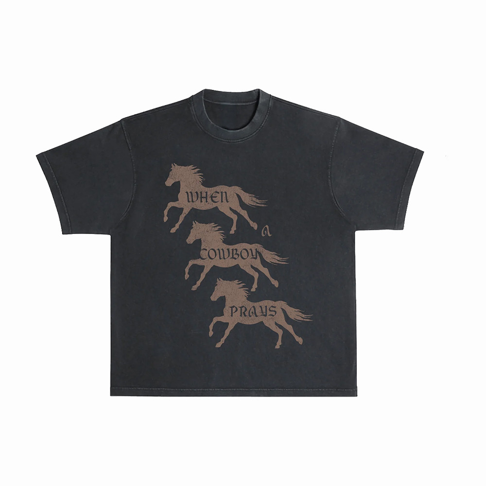 When Cowboy Prays Brandon Lake Horse T-Shirt Worship Music Shirt Brandon Lake Lover Gift For Him