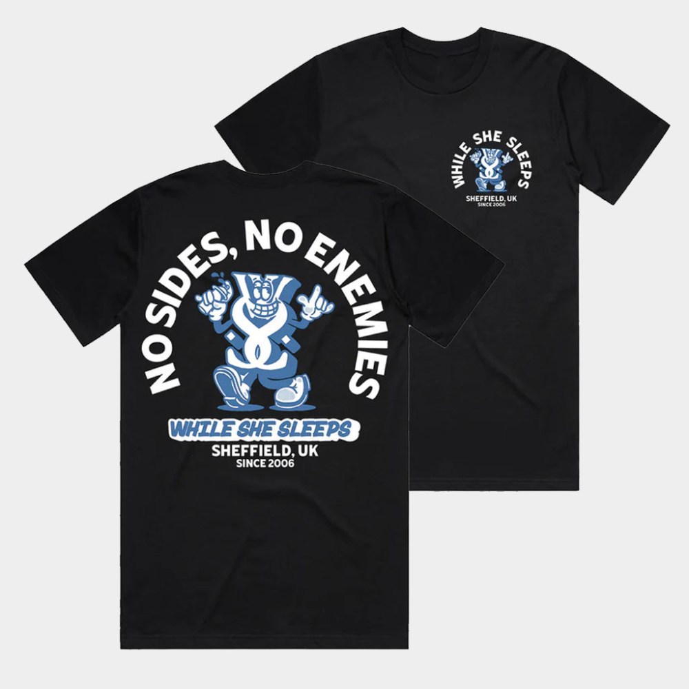 While She Sleeps Merch Mascot T-Shirt No Sides No Enemies WSS Shirt Gifts For Band Fans