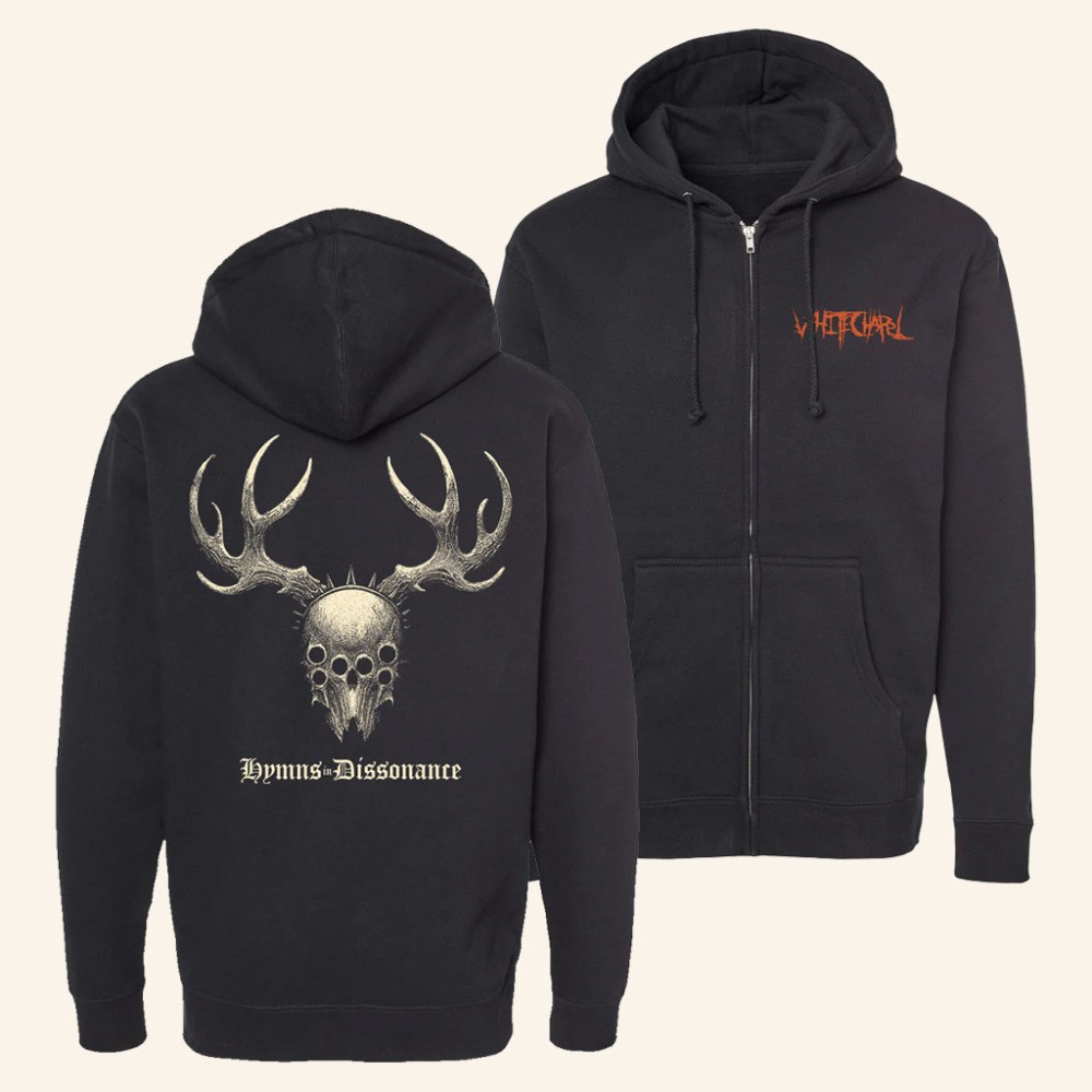 Whitechapel Merch Hymns Black Zip Up Hoodie Christmas Presents For Him