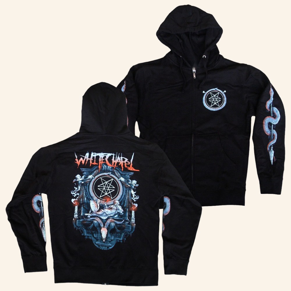 Whitechapel Merch Serpentine Altar Black Zip Up Hoodie Christmas Gift Ideas For Him