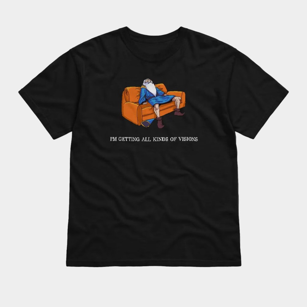 Wigglewood Merch Wizard's Gummy T-Shirt I'm Getting All Kinds Of Visions Shirt Gifts For Him