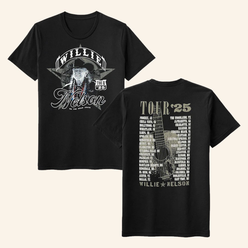 Willie Nelson Merch Willie Tour 2025 Photo T-Shirt Birthday Gifts For Music Lovers