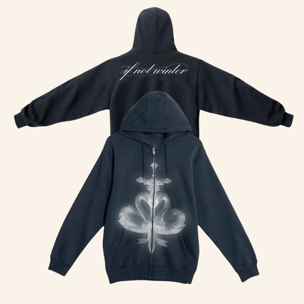 Wisp Music Merch Swan Zip Hoodie Birthday Present For Girlfriend