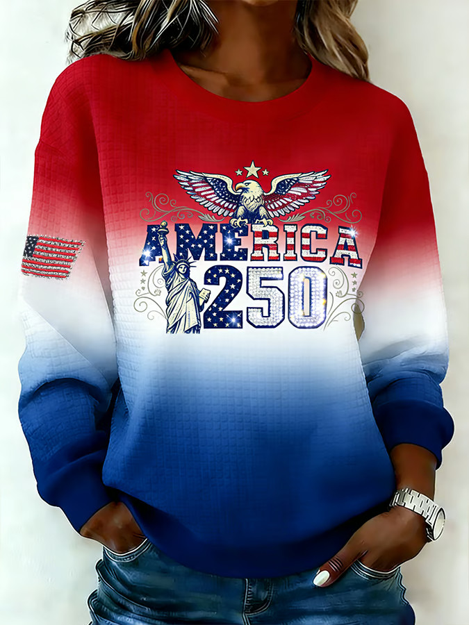Women's Vintage America 250th Anniversary Sweatshirt Patriotic Apparel Gifts For Mom