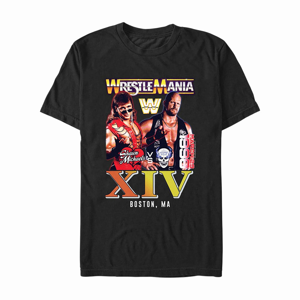 WrestleMania Shawn Michaels Vs Stone Cold Steve Austin Graphic T-Shirt WWE Streetwear Apparel WWE Fans Gear