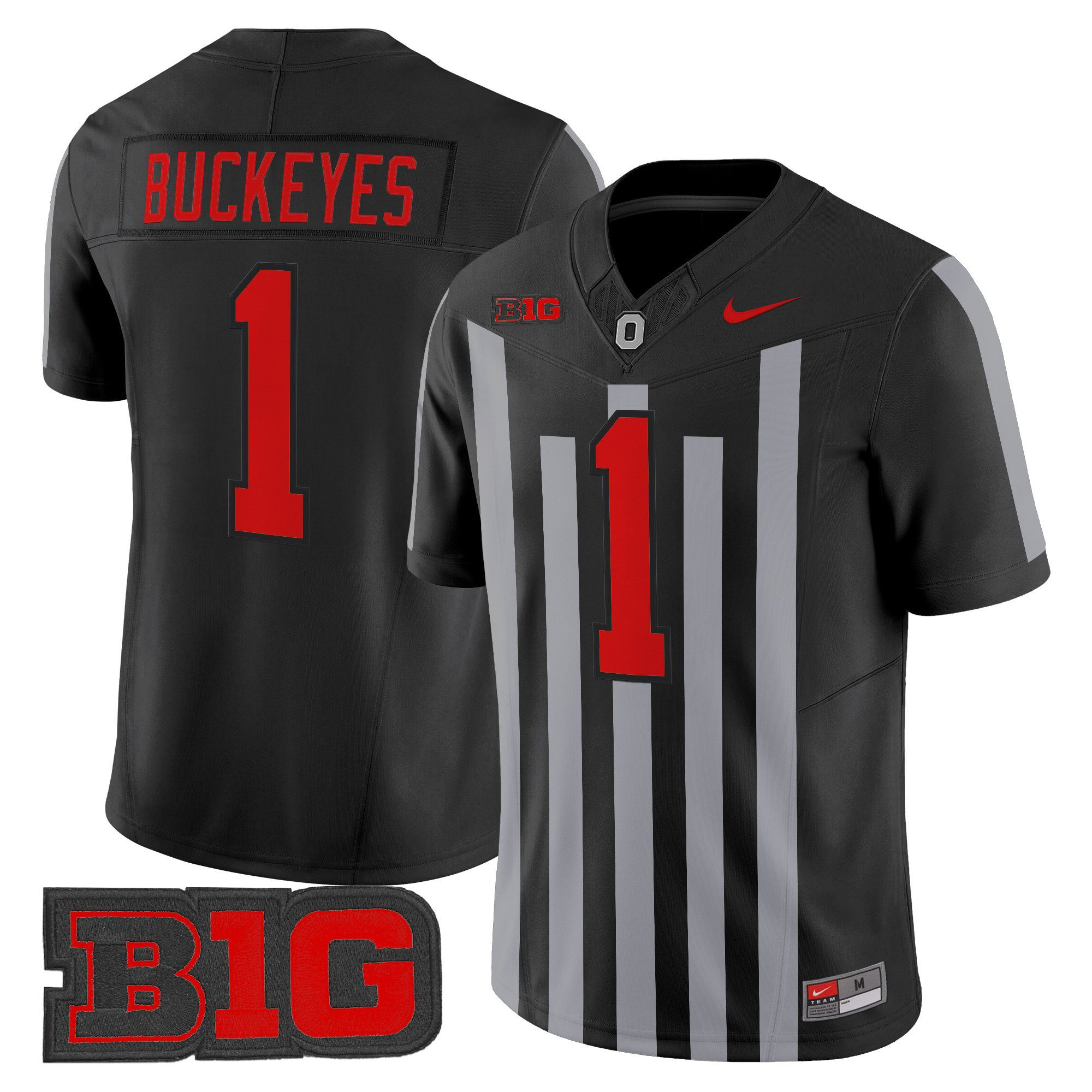 #1 Buckeyes Men's Ohio State Buckeyes Throwback Vapor Limited Black Jersey - All Stitched