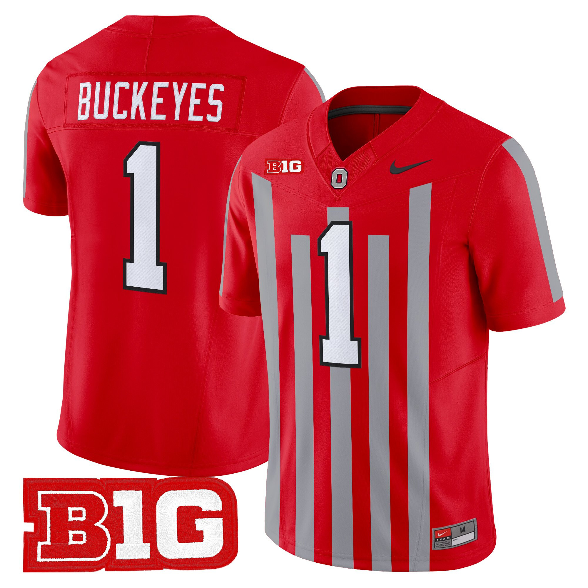 #1 Buckeyes Men's Ohio State Buckeyes Throwback Vapor Limited Red Jersey - All Stitched