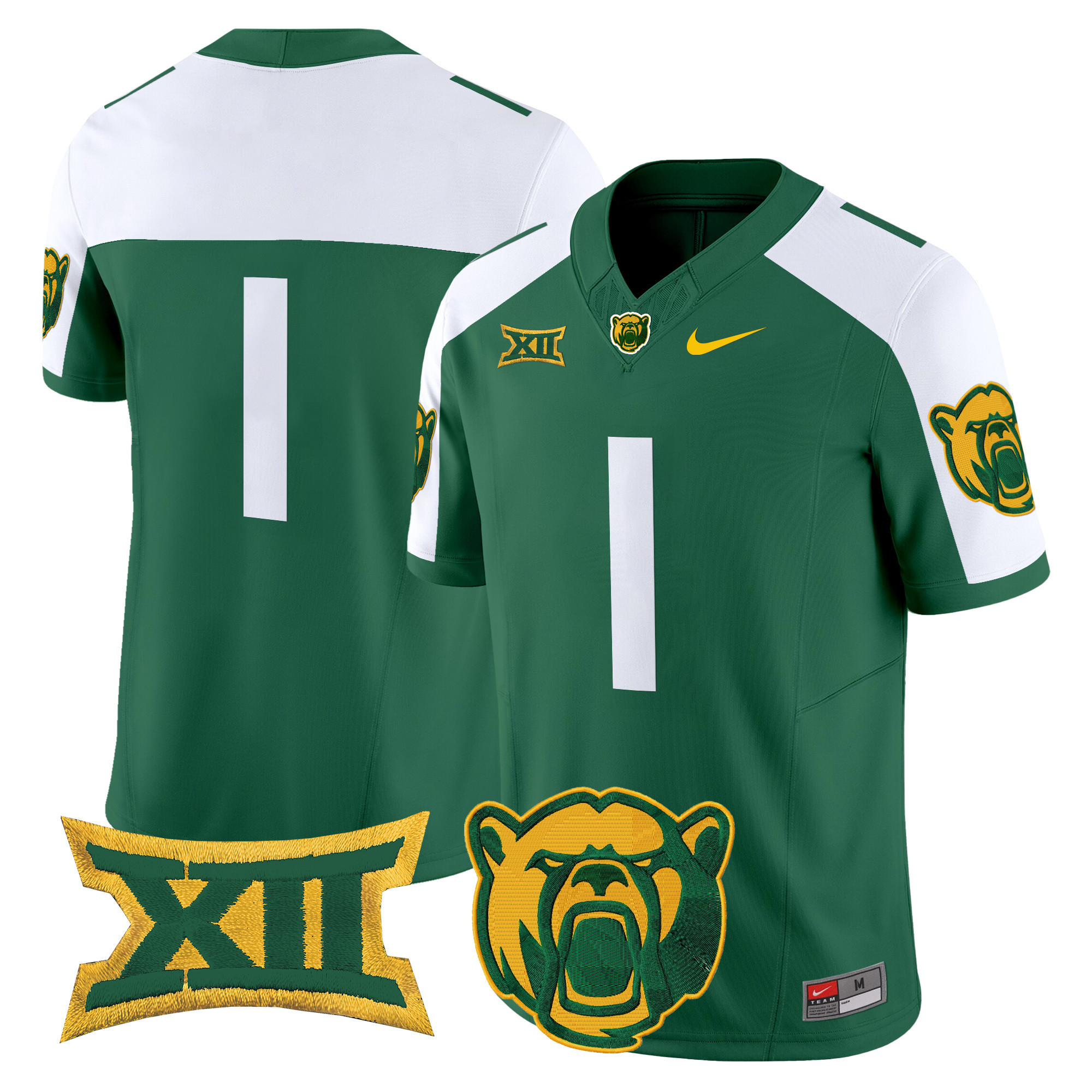 #1 Team Men's Baylor Bears 2025 Vapor Limited Green Alternate Jersey - All Stitched