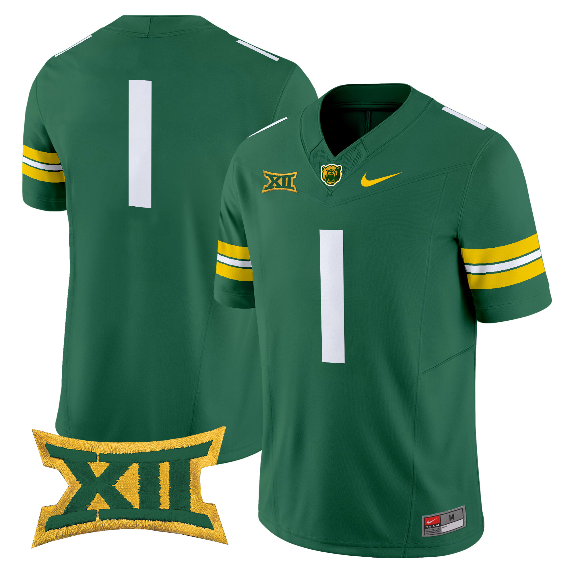 #1 Team Men's Baylor Bears 2025 Vapor Limited Green Jersey - All Stitched