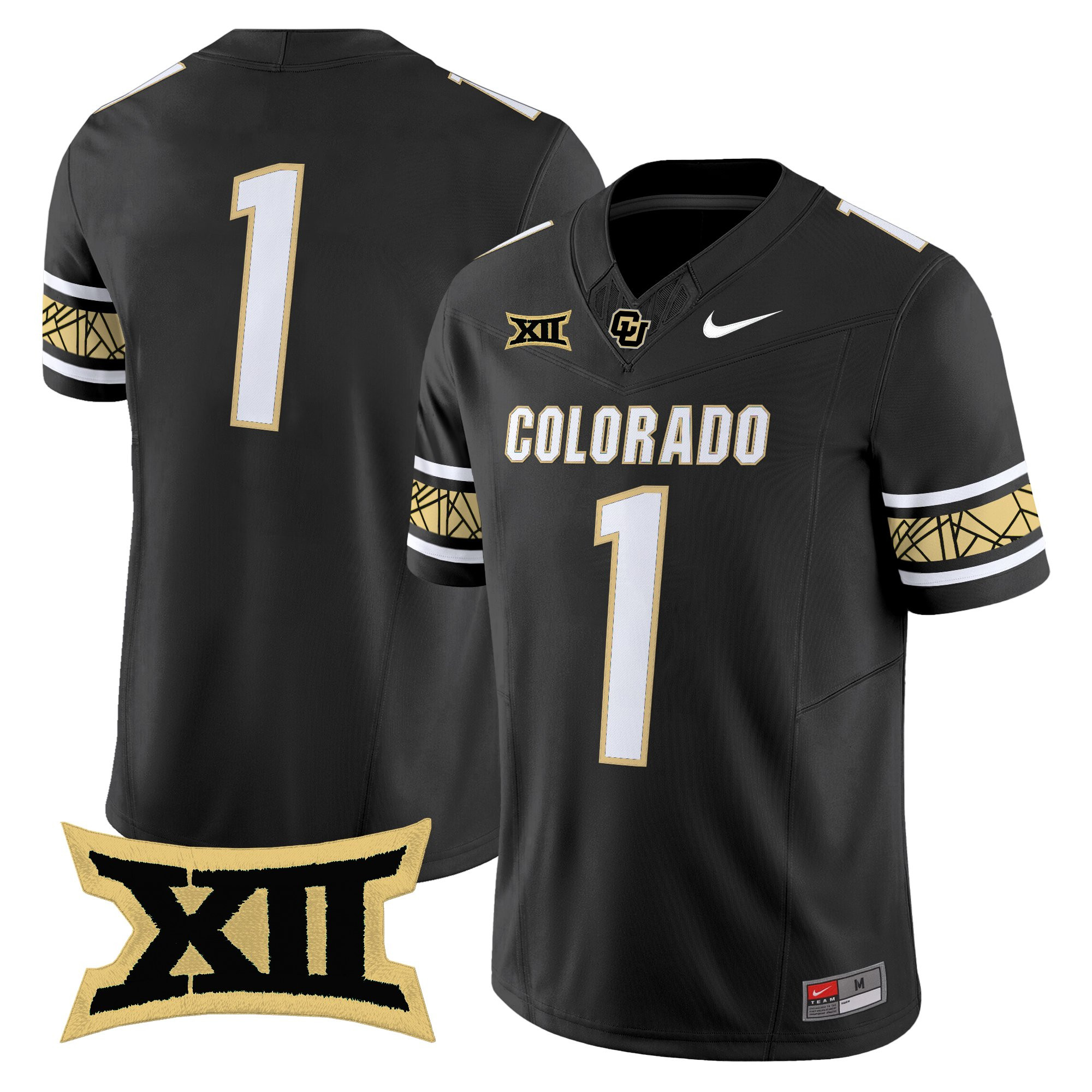 #1 Team Men's Colorado Buffaloes 2025 Vapor Limited Black Jersey V2 - All Stitched
