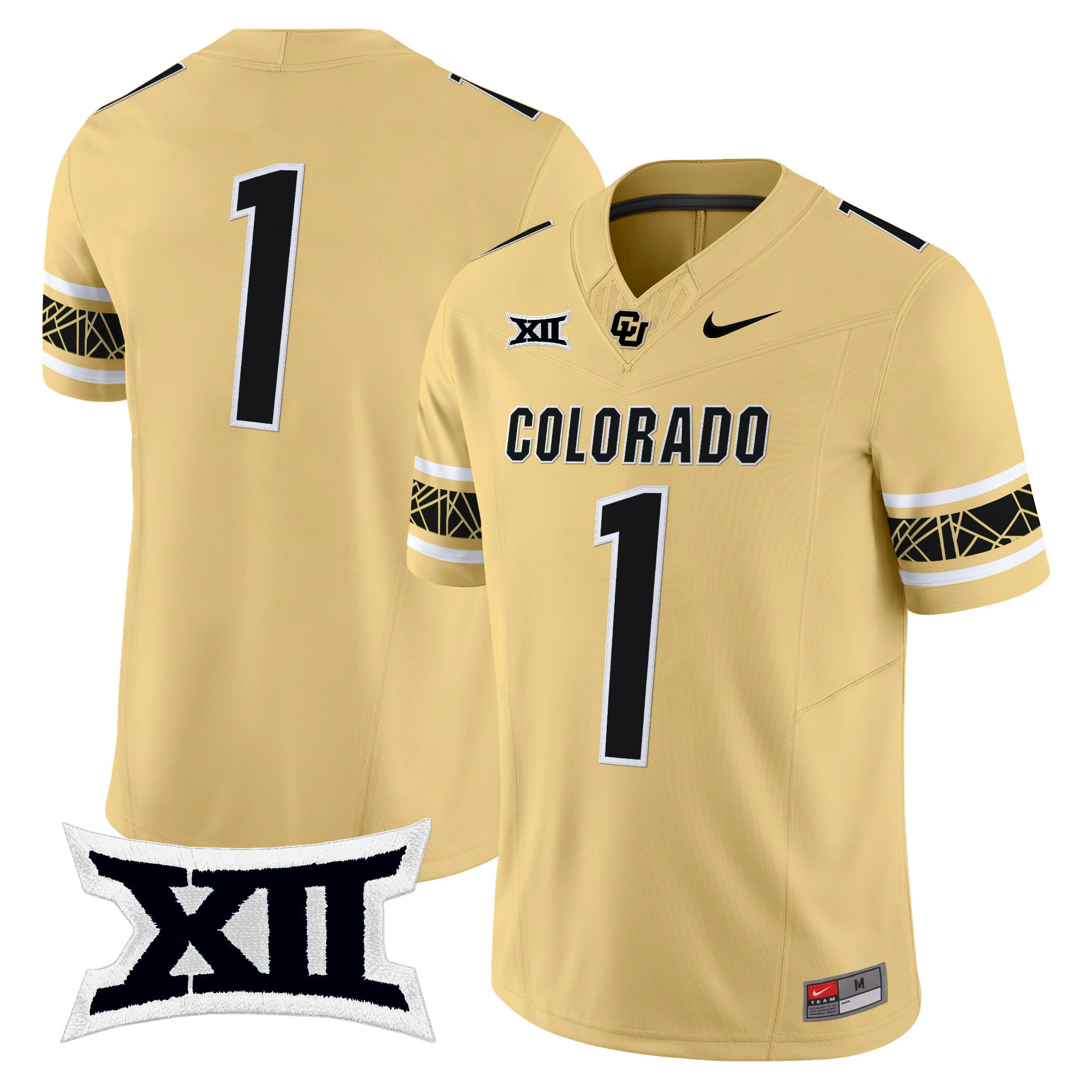 #1 Team Men's Colorado Buffaloes 2025 Vapor Limited Gold Jersey V2 - All Stitched