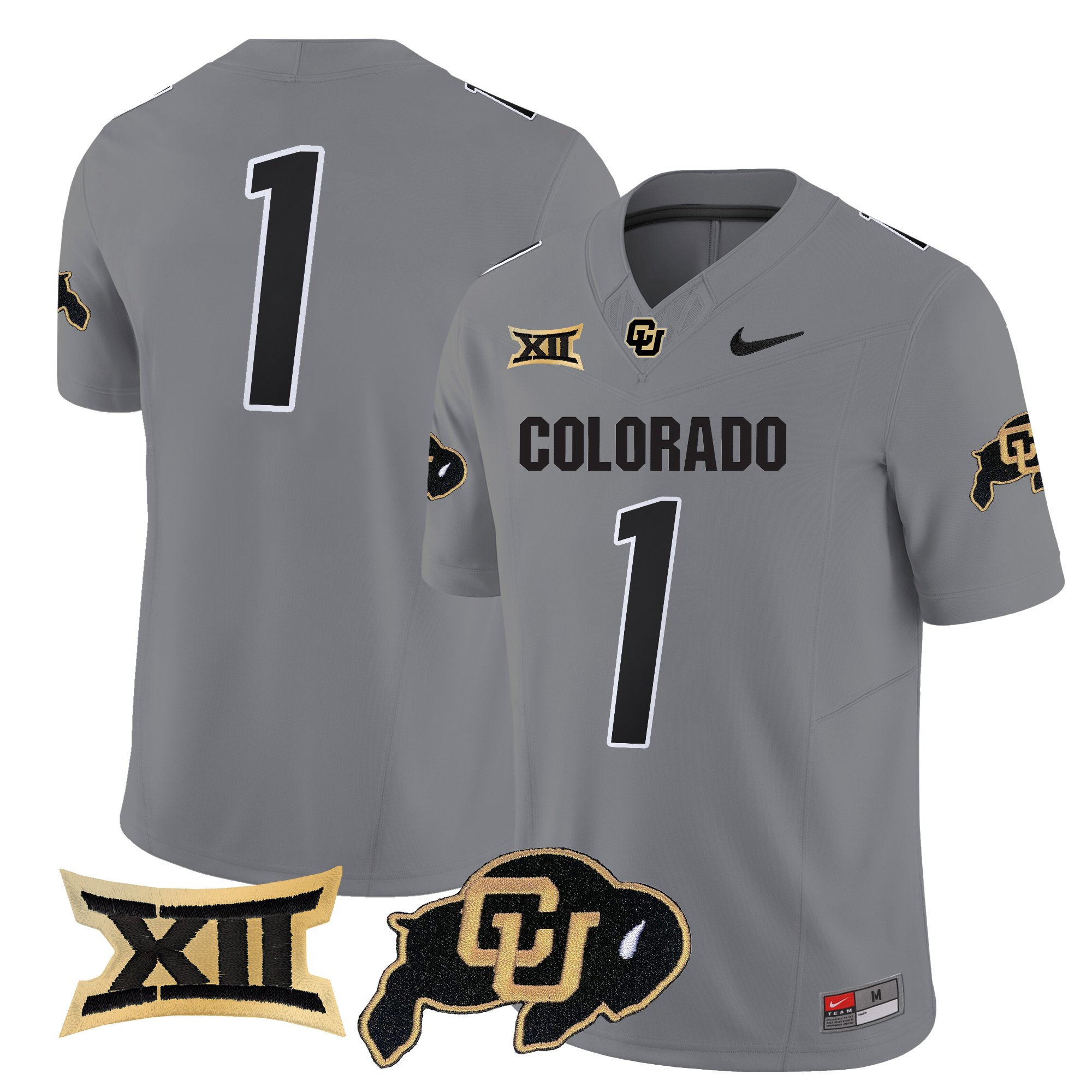 #1 Team Men's Colorado Buffaloes 2025 Vapor Limited Gray Jersey - All Stitched