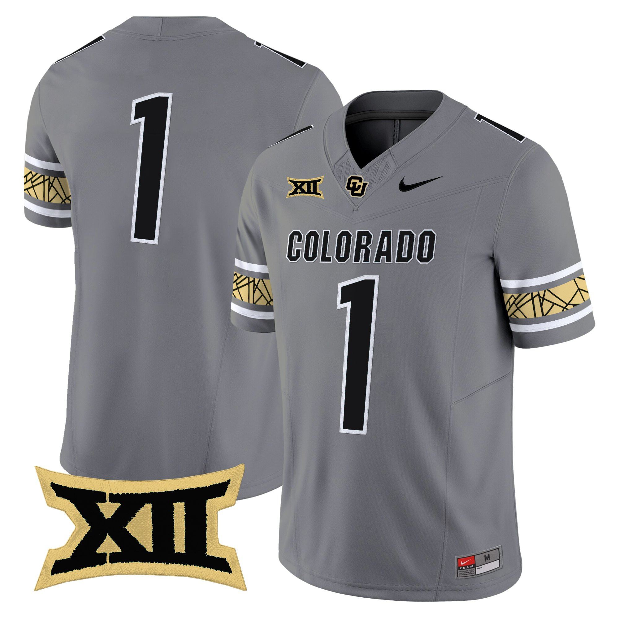 #1 Team Men's Colorado Buffaloes 2025 Vapor Limited Gray Jersey V2 - All Stitched