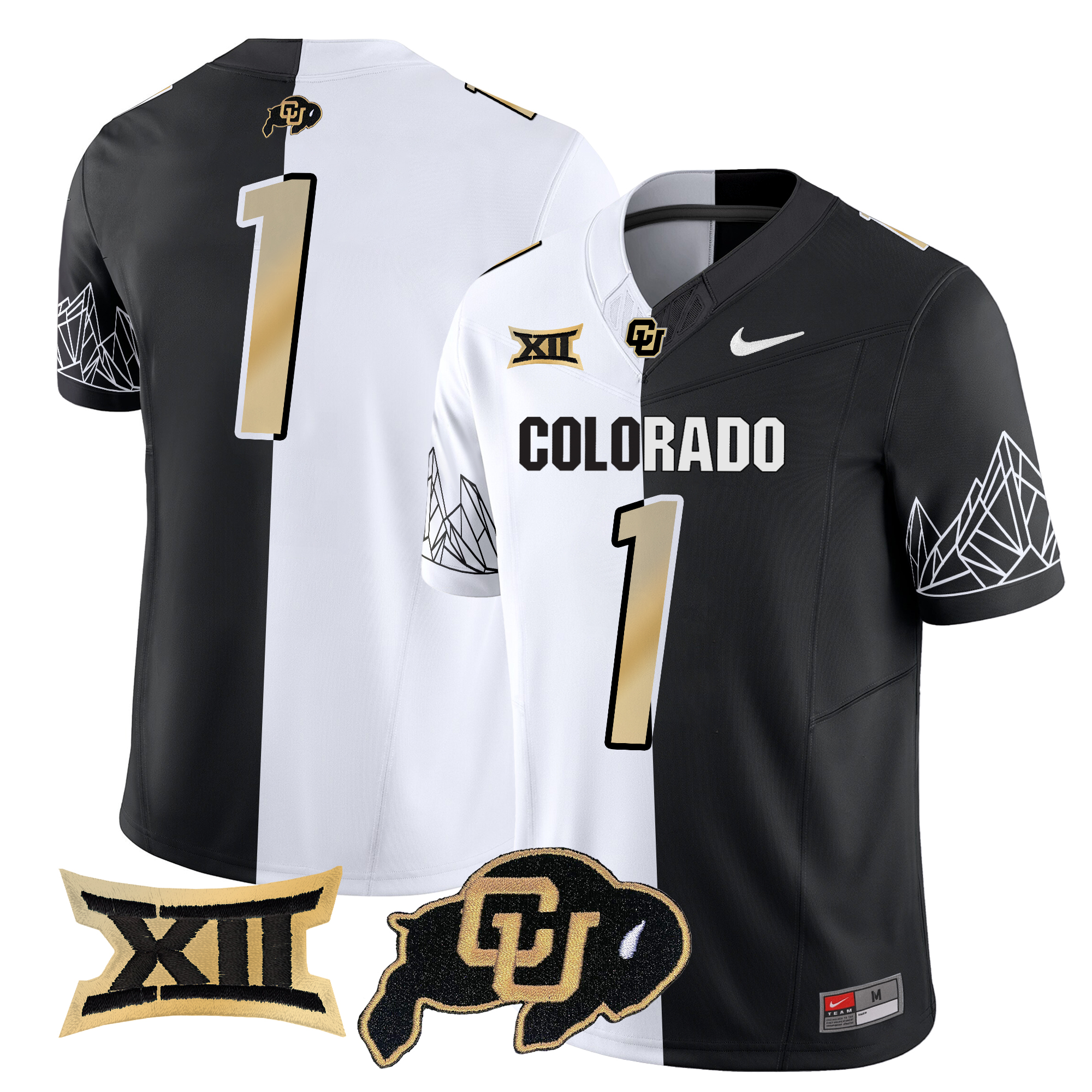 #1 Team Men's Colorado Buffaloes 2025 Vapor Limited Stripeout Jersey V2 - All Stitched
