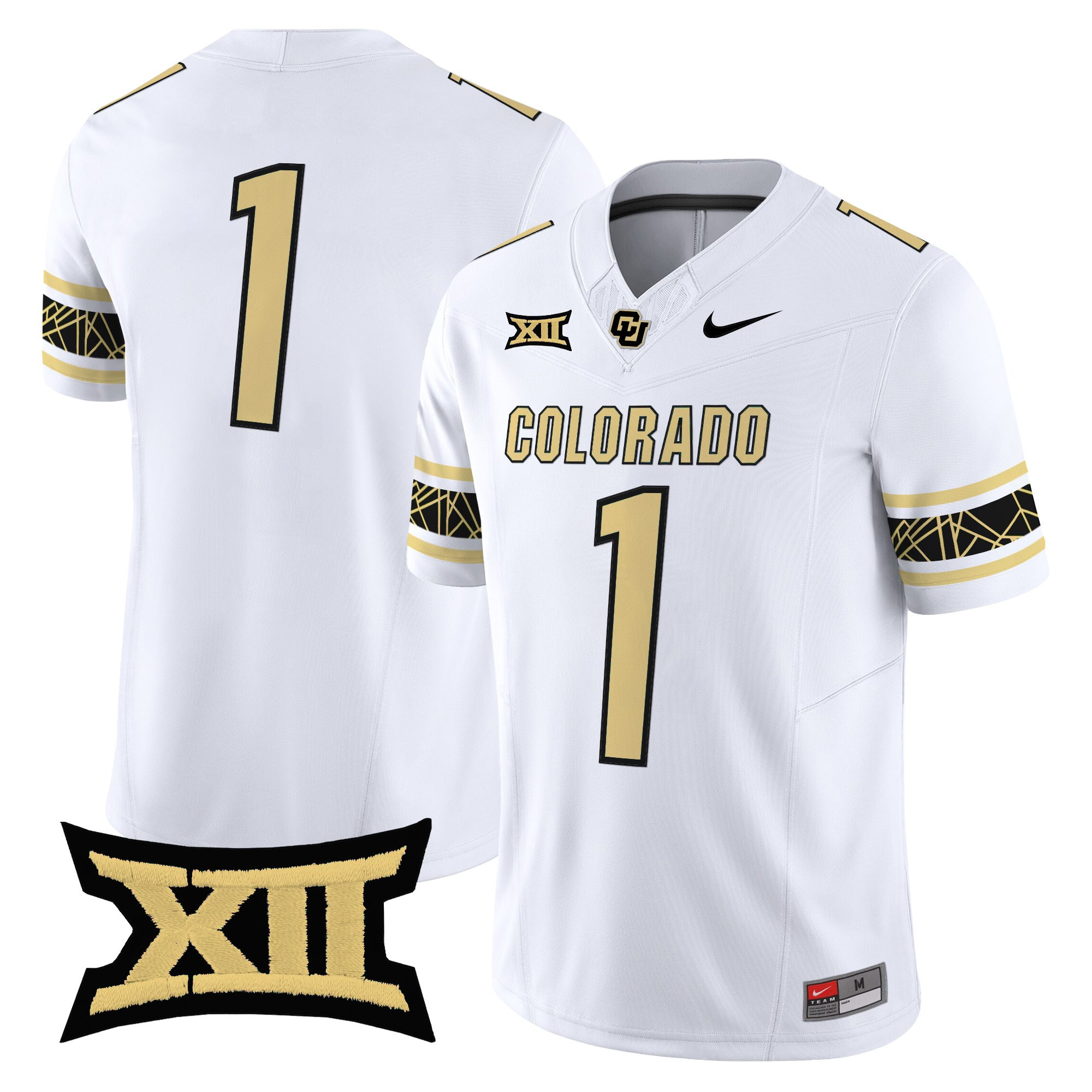 #1 Team Men's Colorado Buffaloes 2025 Vapor Limited White Jersey V2 - All Stitched