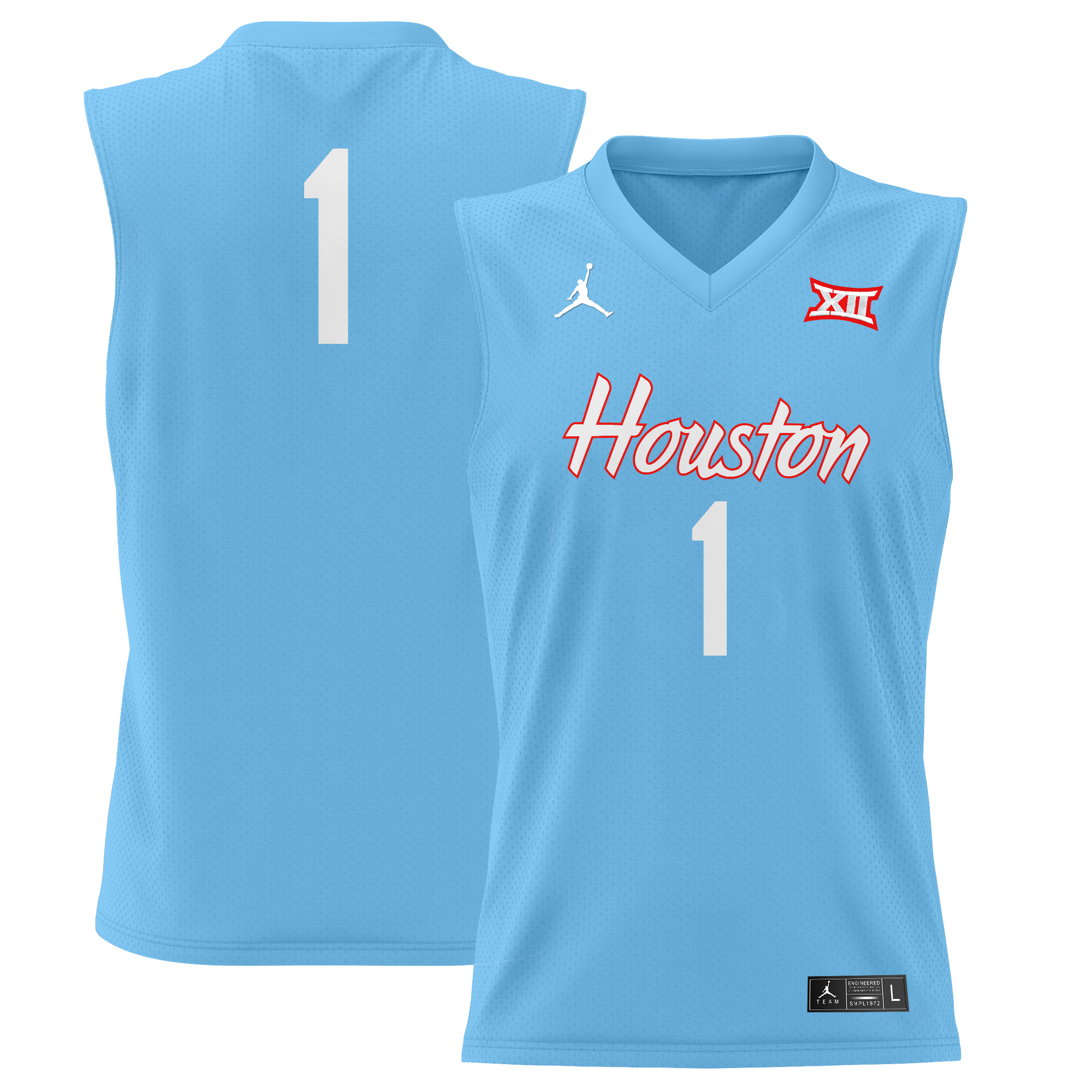 #1 Team Men's Houston Cougars 2025 Lightweight Basketball Blue Jersey - All Stitched