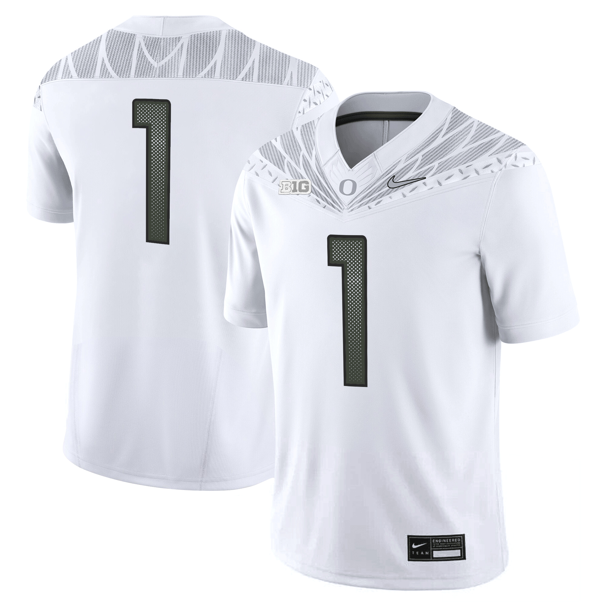 #1 Team Men's Oregon Ducks 2025 Vapor Limited White Jersey V2 - All Stitched