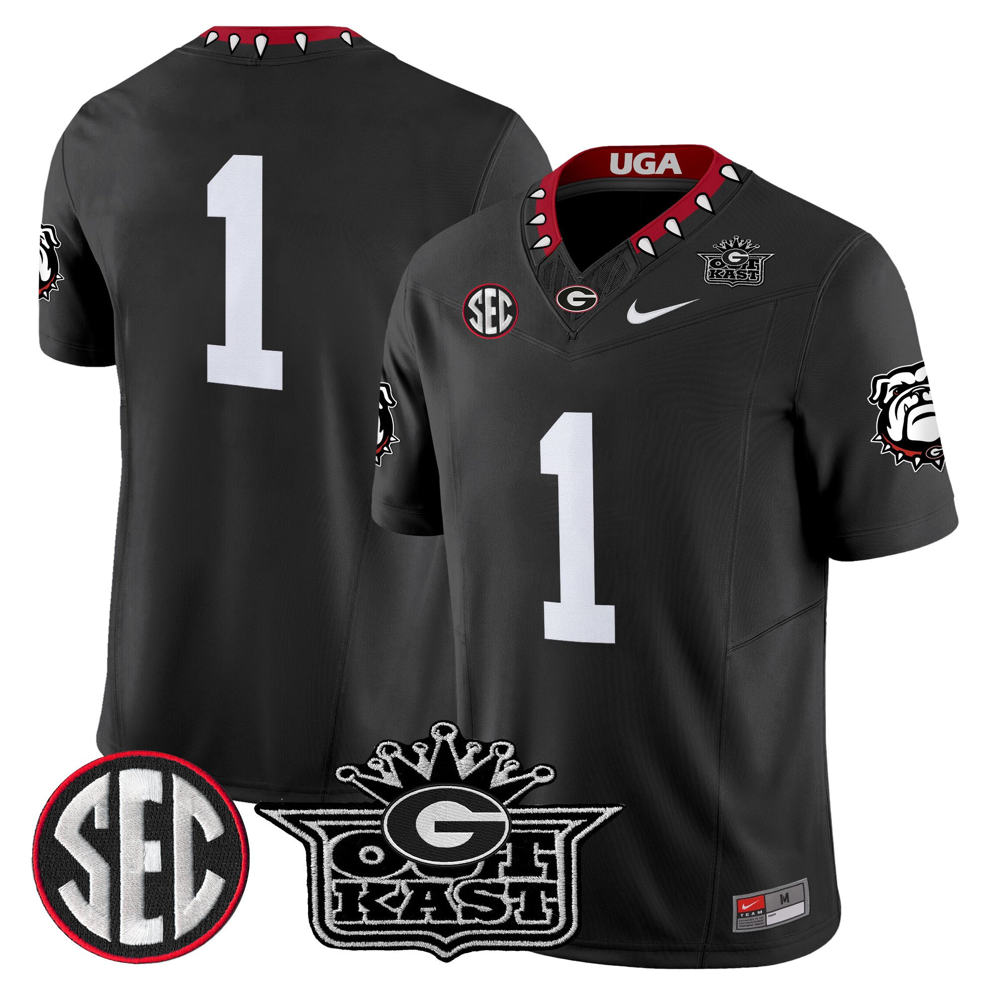 #1 Team Men's Outkast x Georgia Bulldogs Vapor Limited Black Jersey - All stitched