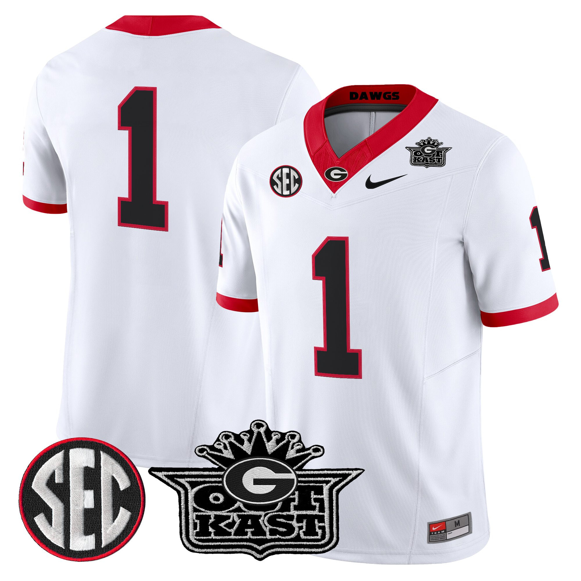 #1 Team Men's Outkast x Georgia Bulldogs Vapor Limited White Jersey - All stitched