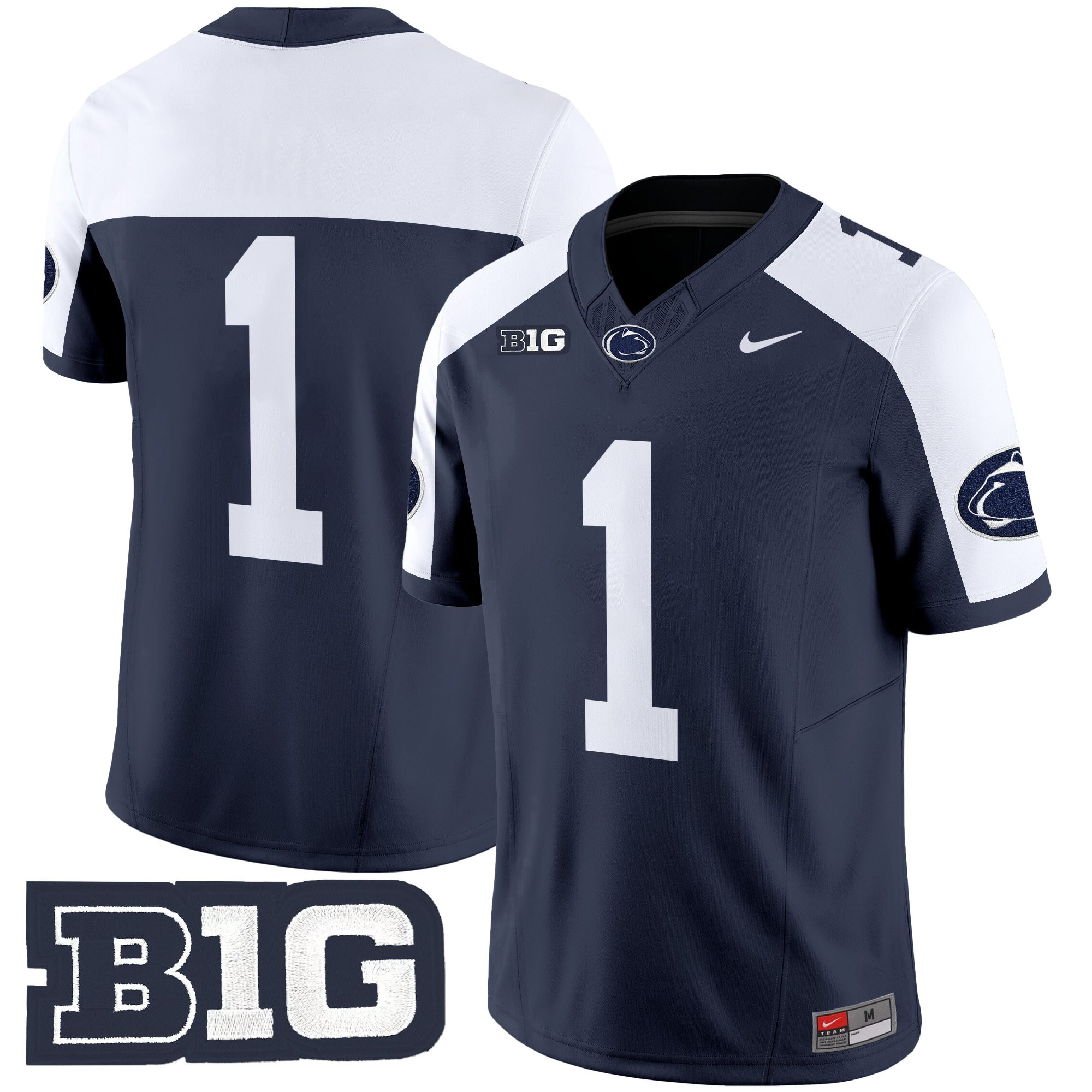 #1 Team Men's Penn State Nittany Lions 2025 Vapor Limited Navy Alternate Jersey - All Stitched