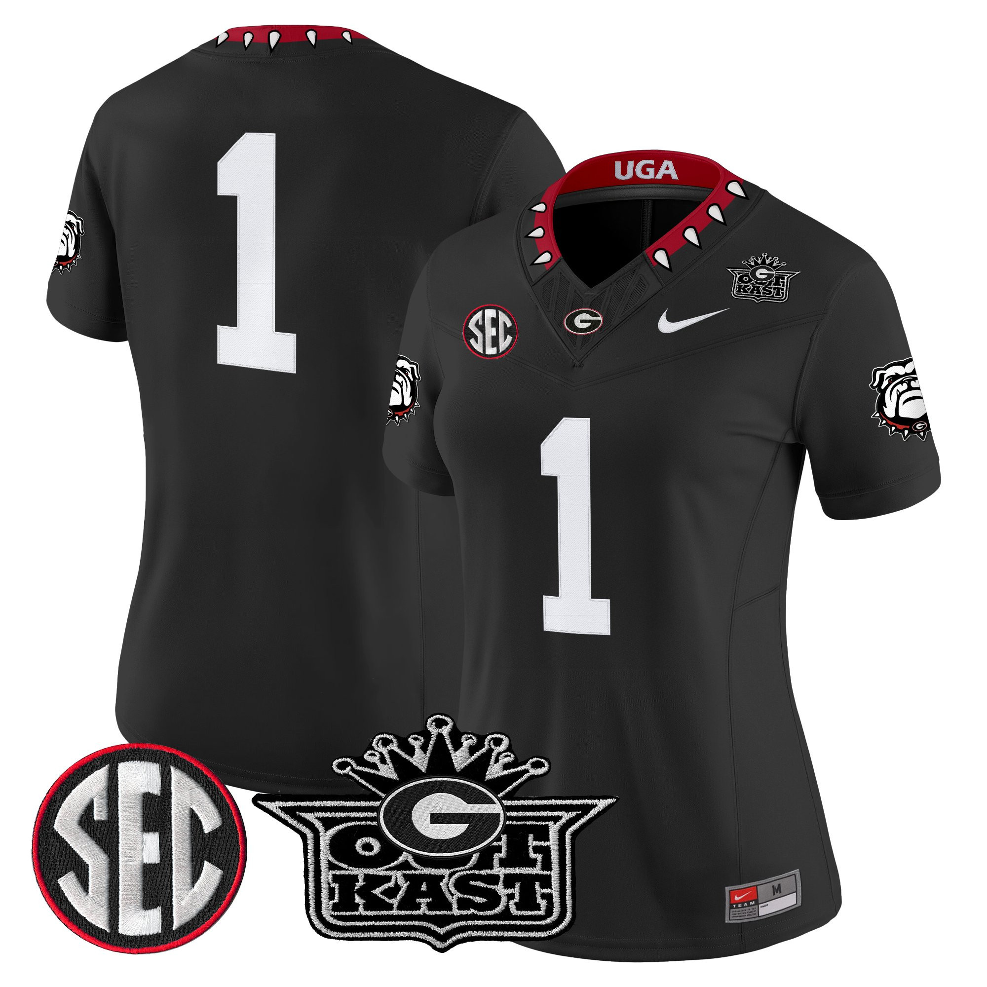 #1 Team Women's Outkast x Georgia Bulldogs Vapor Limited Black Jersey - All stitched