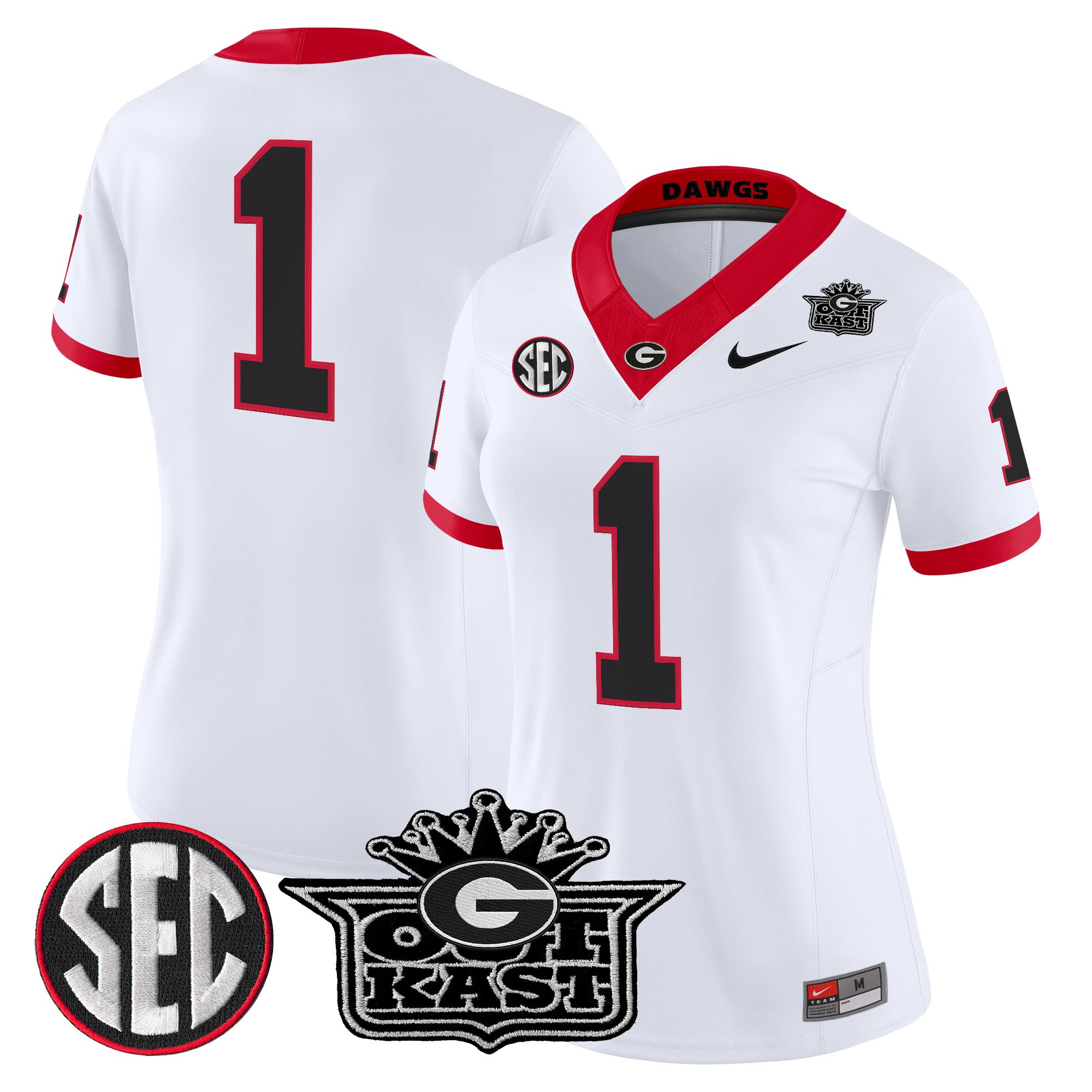 #1 Team Women's Outkast x Georgia Bulldogs Vapor Limited White Jersey - All stitched