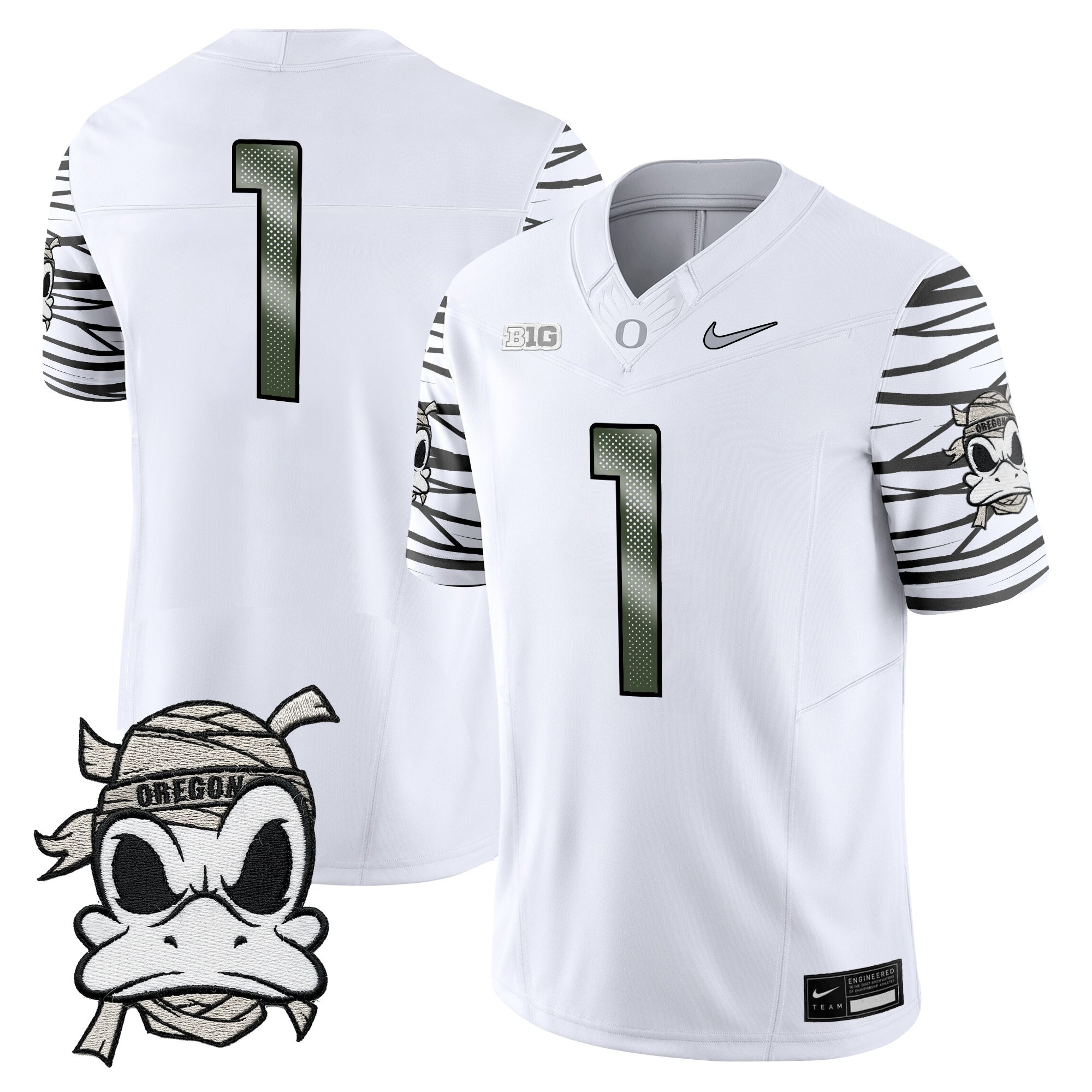 #1 Team Youth's Oregon Ducks 2025 Mummy Duck Vapor Limited White Limited Jersey - All Stitched
