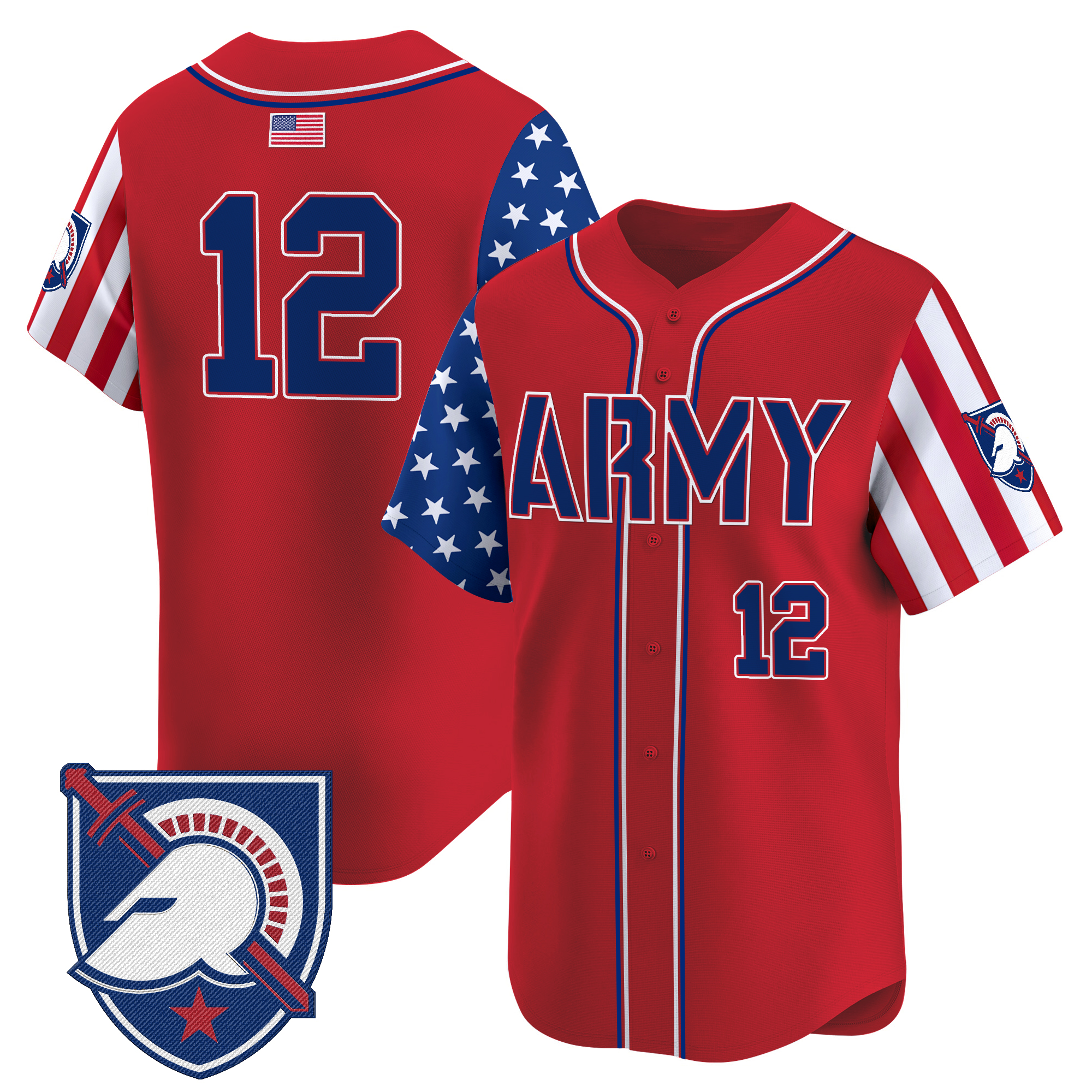 #12th Man Men's Army Black Knights 2025 Independence Day Vapor Premier Limited Red Jersey - All Stitched