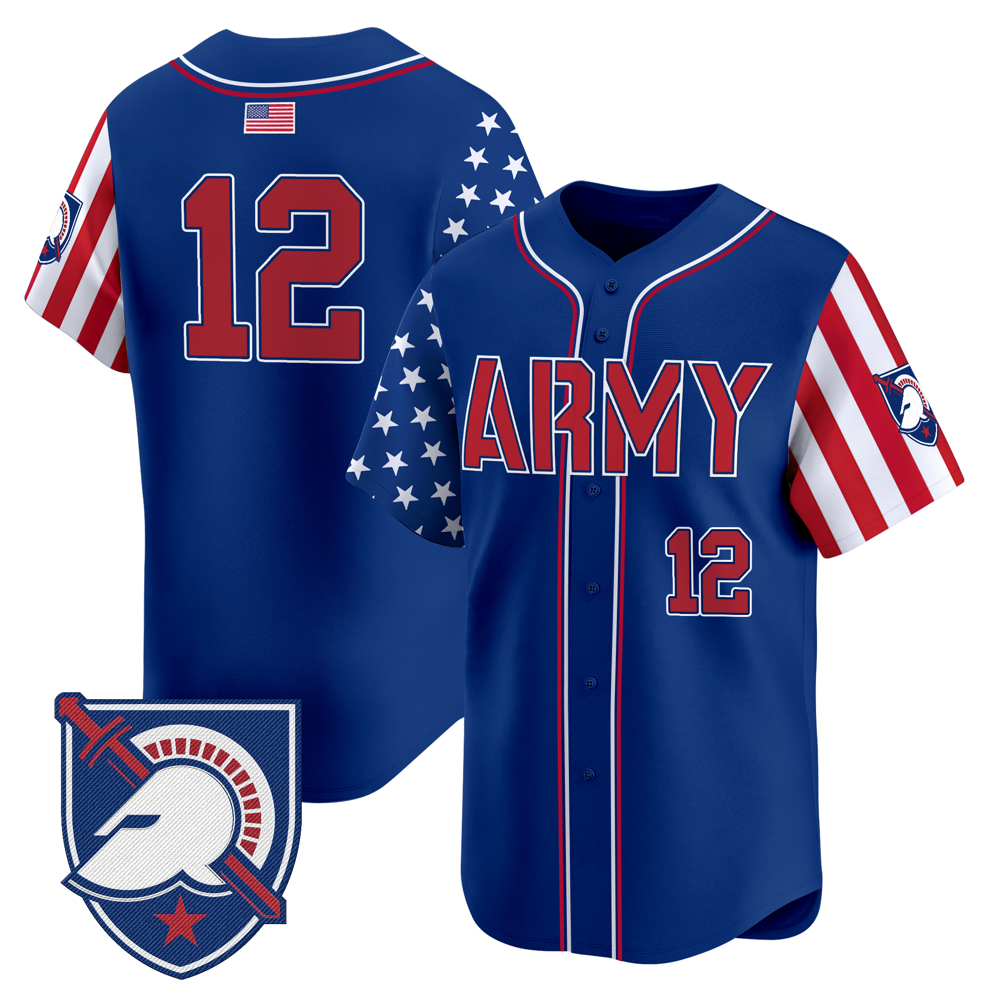 #12th Man Men's Army Black Knights 2025 Independence Day Vapor Premier Limited Royal Jersey - All Stitched