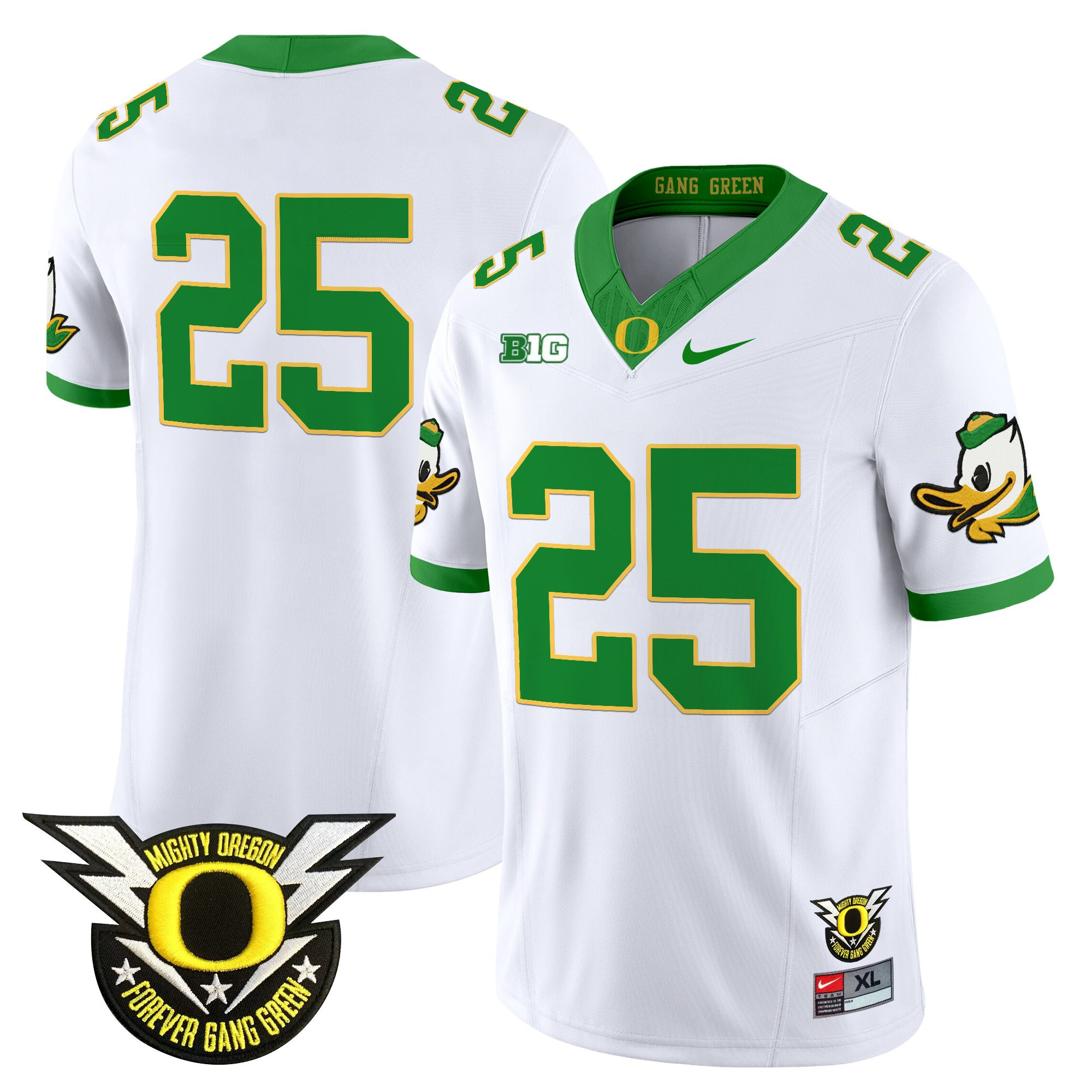 #25 Oregon Men's Oregon Ducks 2025 Vapor Limited White Jersey - All Stitched