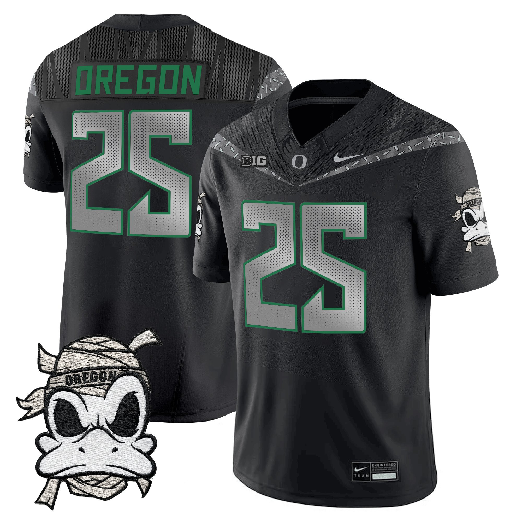 #25 Oregon Youth's Oregon Ducks 2025 Mummy Duck Vapor Limited Black Jersey - All Stitched