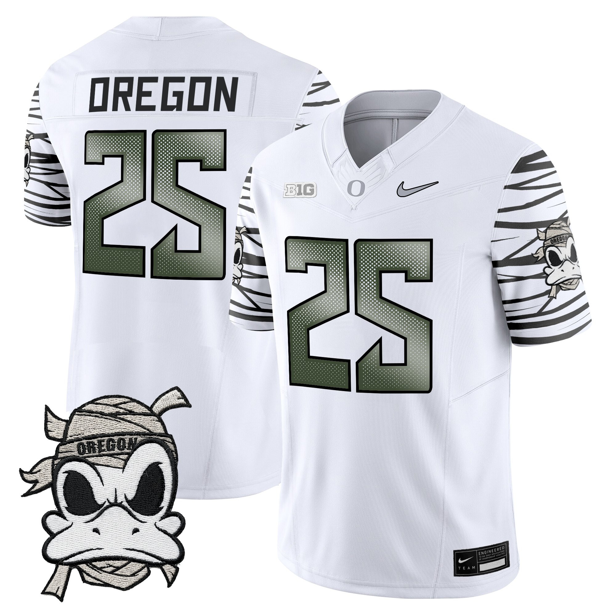 #25 Oregon Youth's Oregon Ducks 2025 Mummy Duck Vapor Limited White Limited Jersey - All Stitched