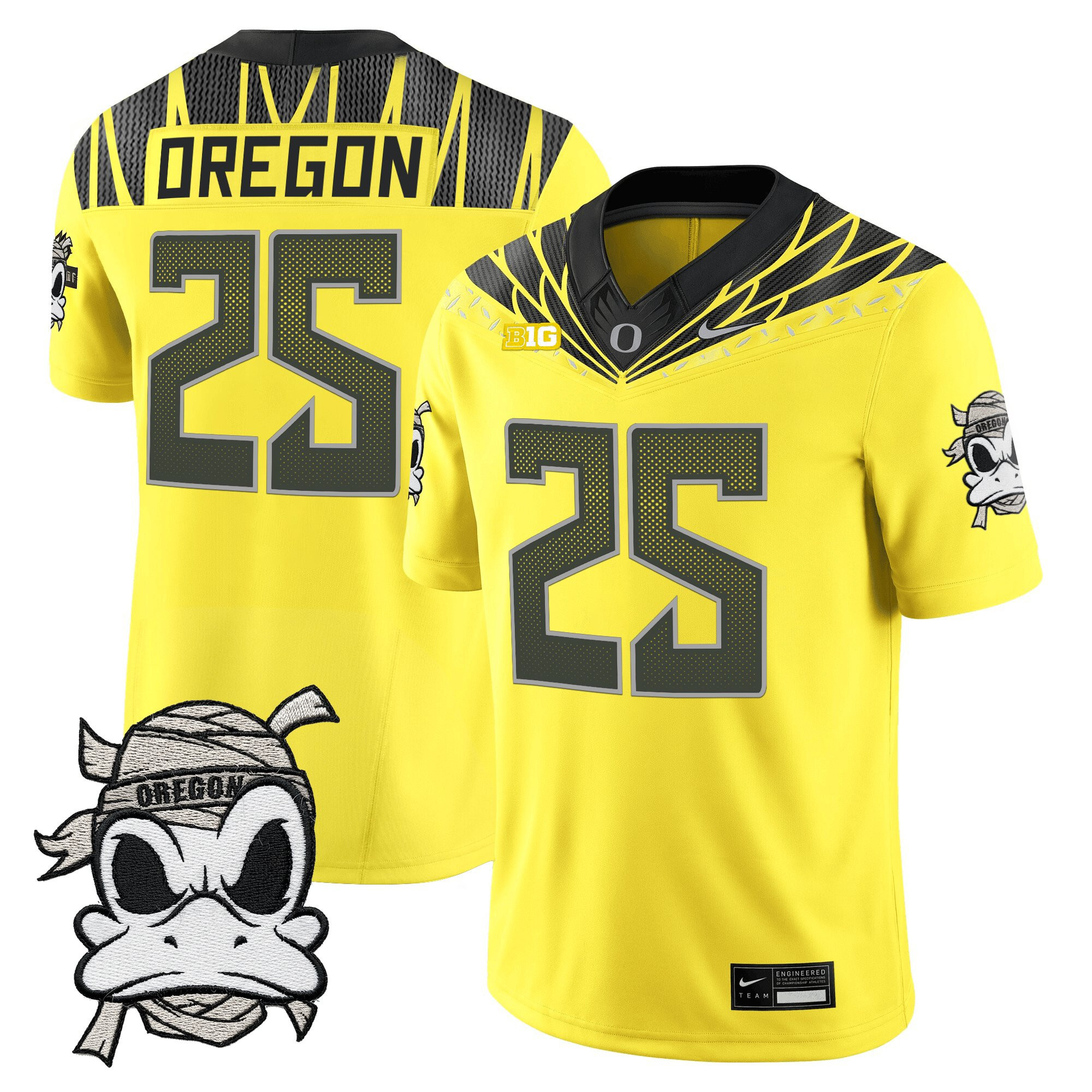 #25 Oregon Youth's Oregon Ducks 2025 Mummy Duck Vapor Limited Yellow Jersey - All Stitched