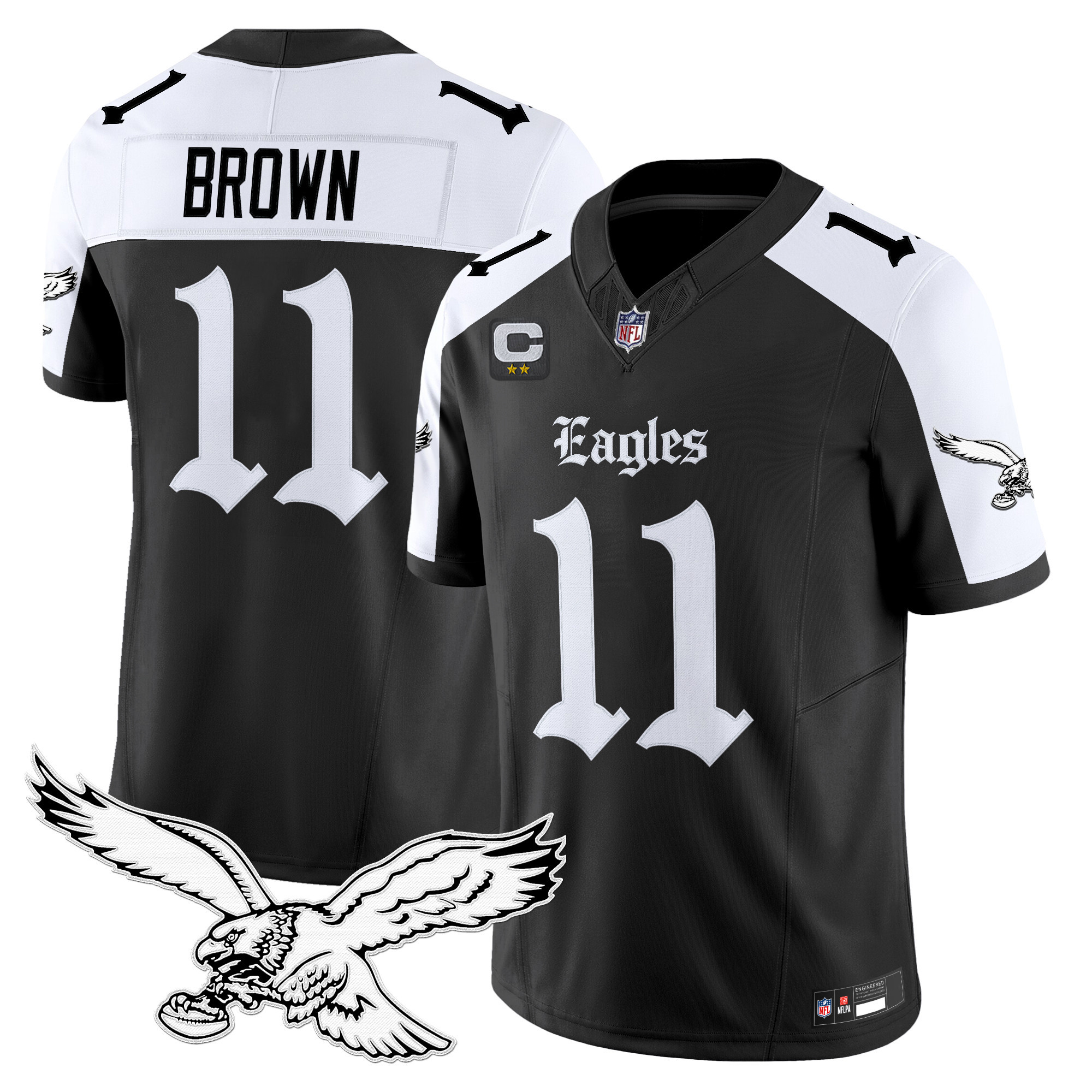 A.J. Brown Men's Philadelphia Eagles Gothic Philly Edition Vapor Limited Alternate Jersey - All Stitched