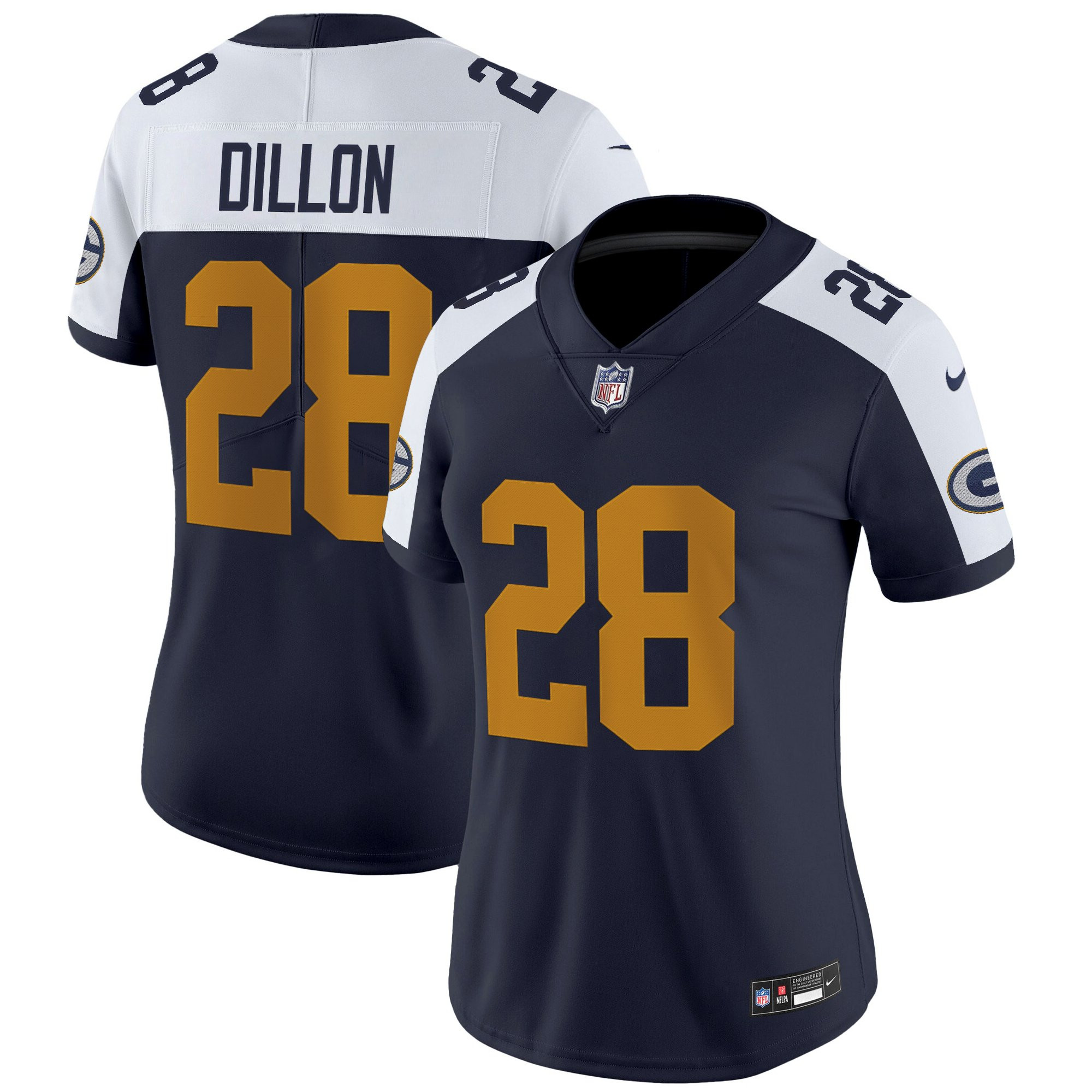 AJ Dillon Women's Green Bay Packers The 1923 Classic Vapor Limited Navy Alternate Jersey - All Stitched