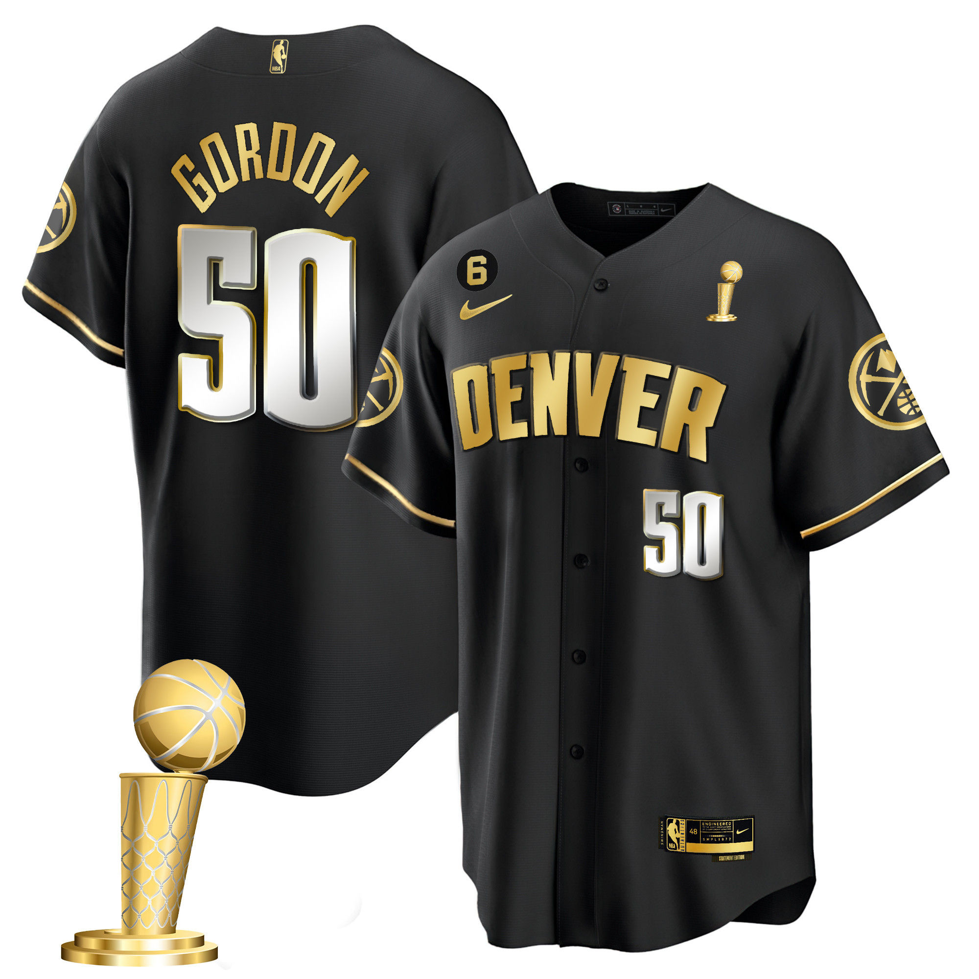 Aaron Gordon Men's Denver Nuggets 2023 Champions Cool Base Black Limited Jersey - All Stitched