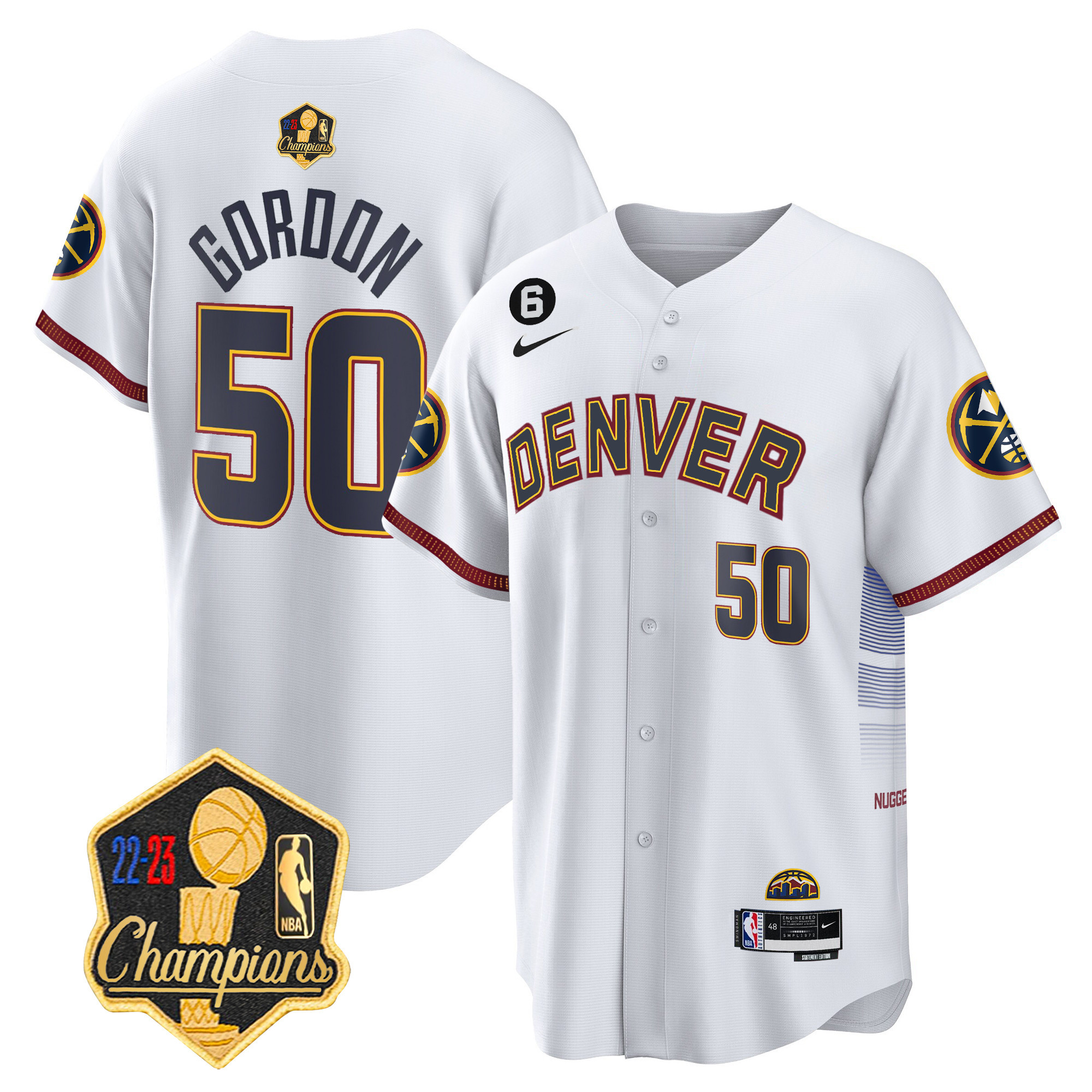 Aaron Gordon Men's Denver Nuggets 2023 Champions Limited Patch Cool Base City Jersey - All Stitched