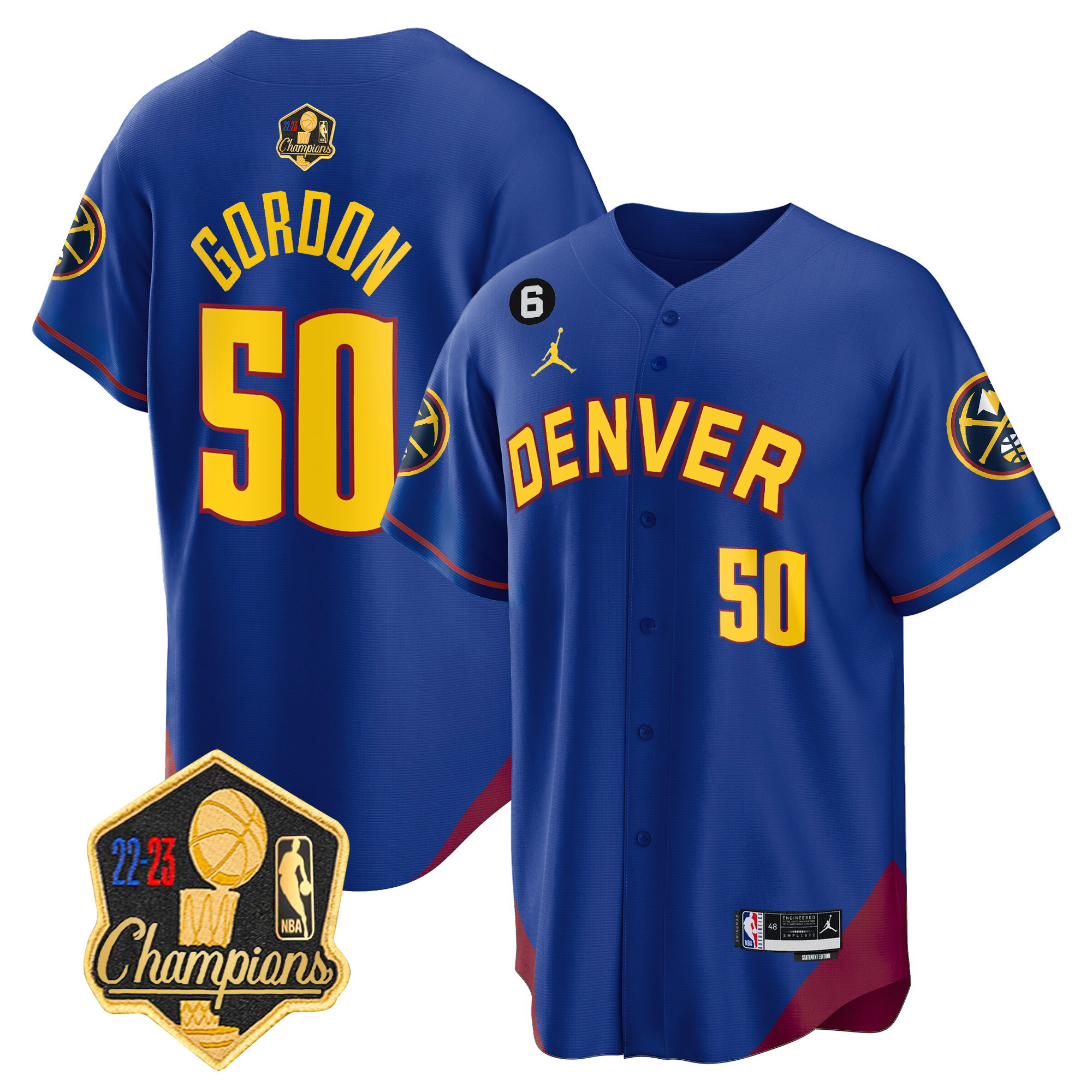 Aaron Gordon Men's Denver Nuggets 2023 Champions Limited Patch Cool Base Statement Jersey - All Stitched