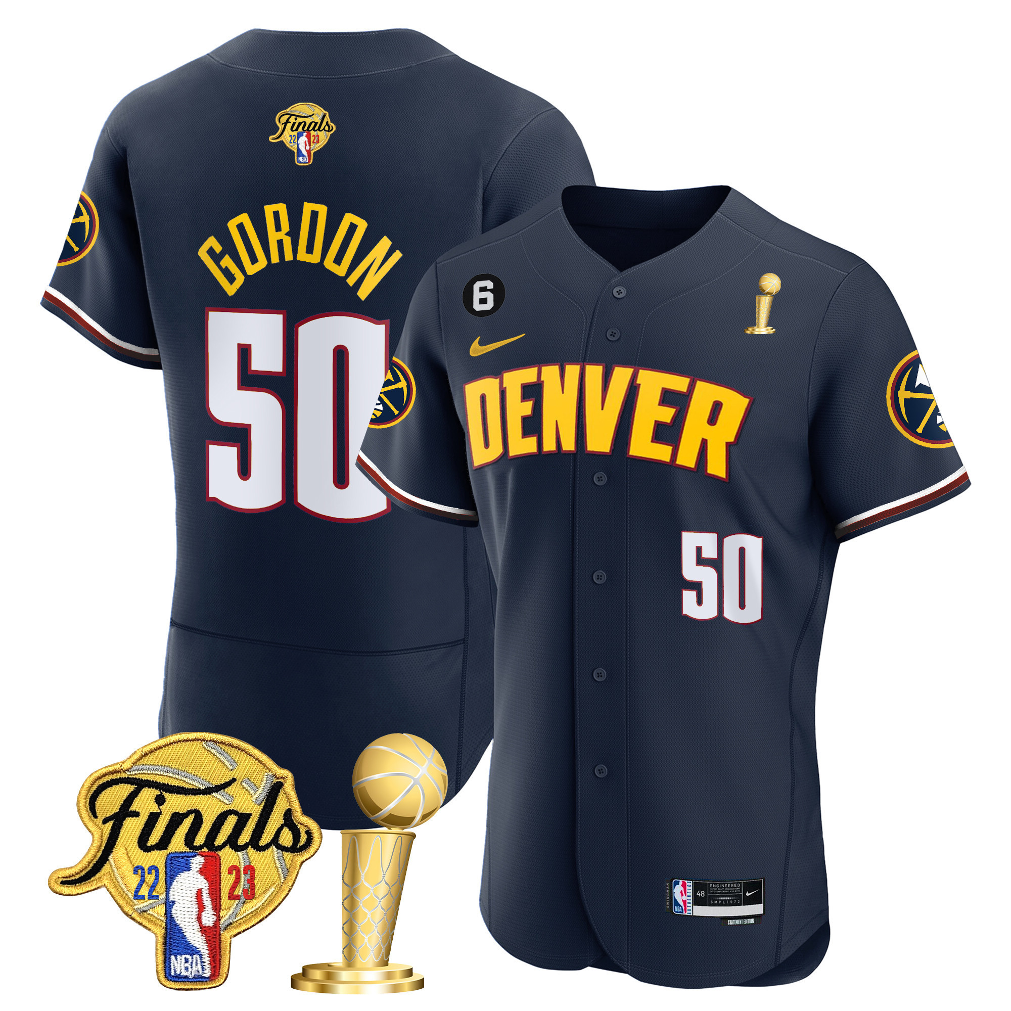 Aaron Gordon Men's Denver Nuggets 2023 Finals & Champions Flex Base Icon Jersey - All Stitched