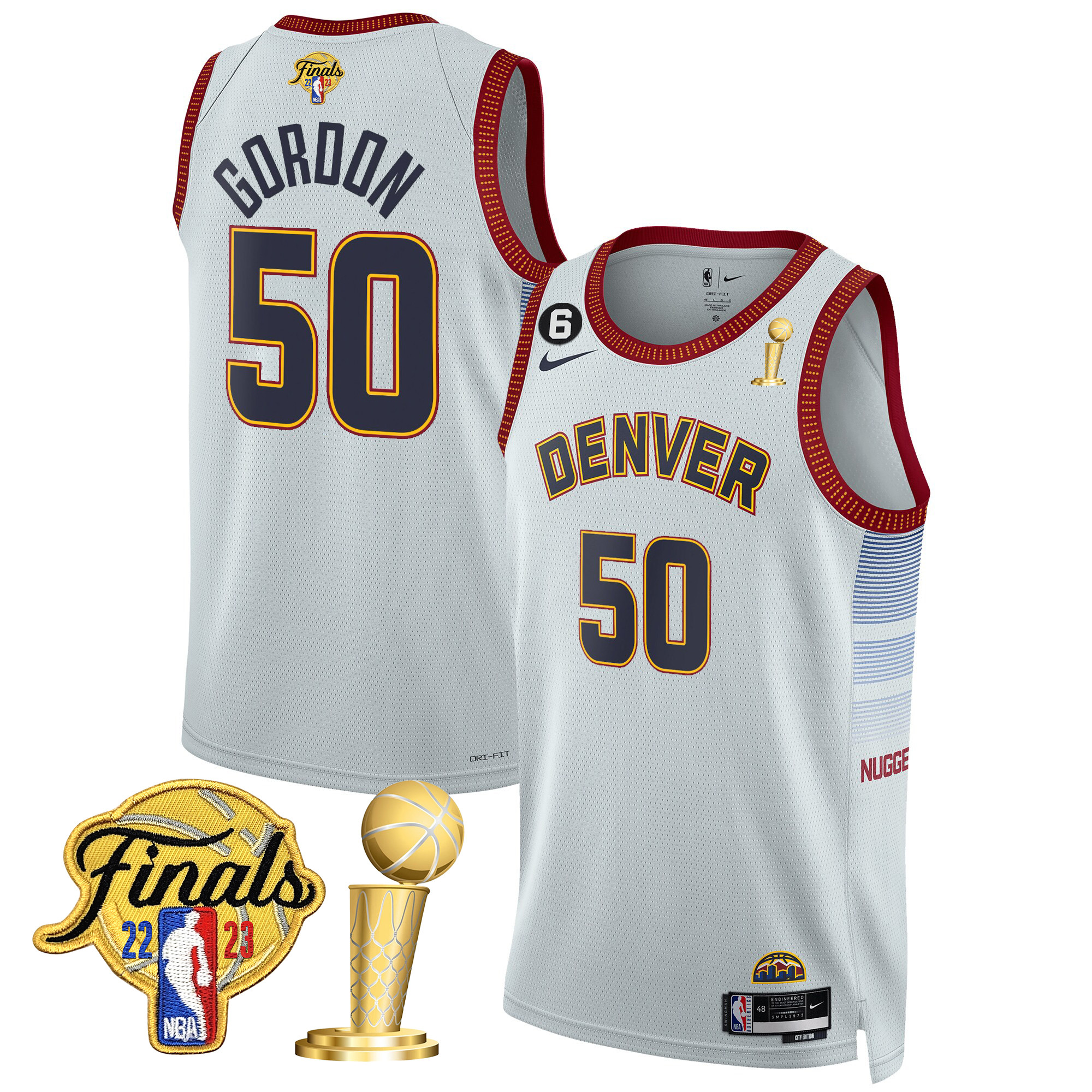 Aaron Gordon Men's Denver Nuggets 2023 Finals & Champions Patch City Jersey V2- All Stitched
