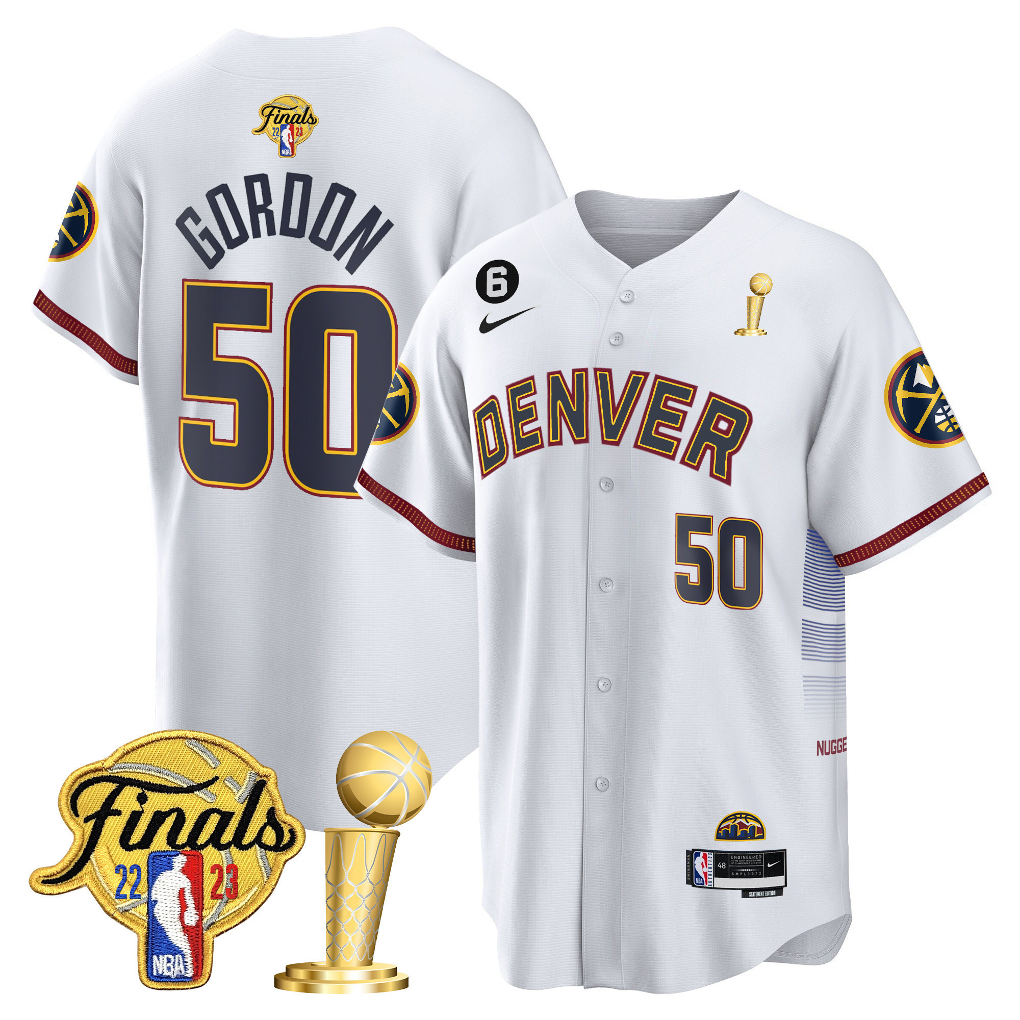 Aaron Gordon Men's Denver Nuggets 2023 Finals & Champions Patch Cool Base City Jersey - All Stitched