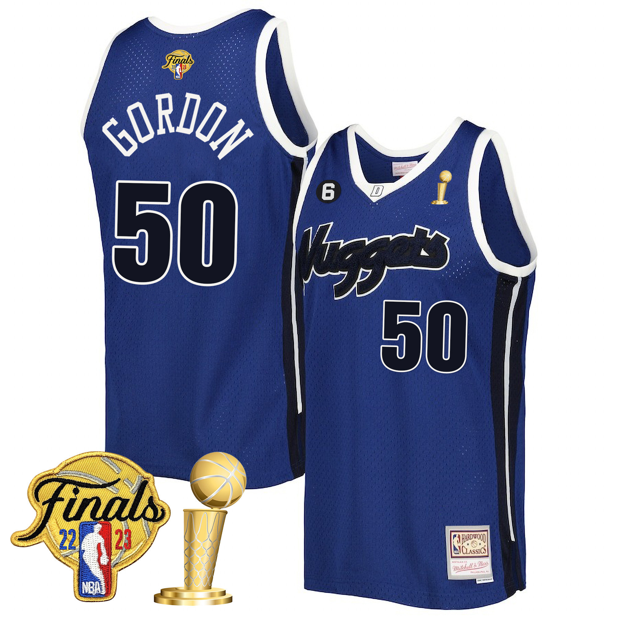 Aaron Gordon Men's Denver Nuggets 2023 Finals Patch & Champions Collection Swingman Jersey V2 - All Stitched