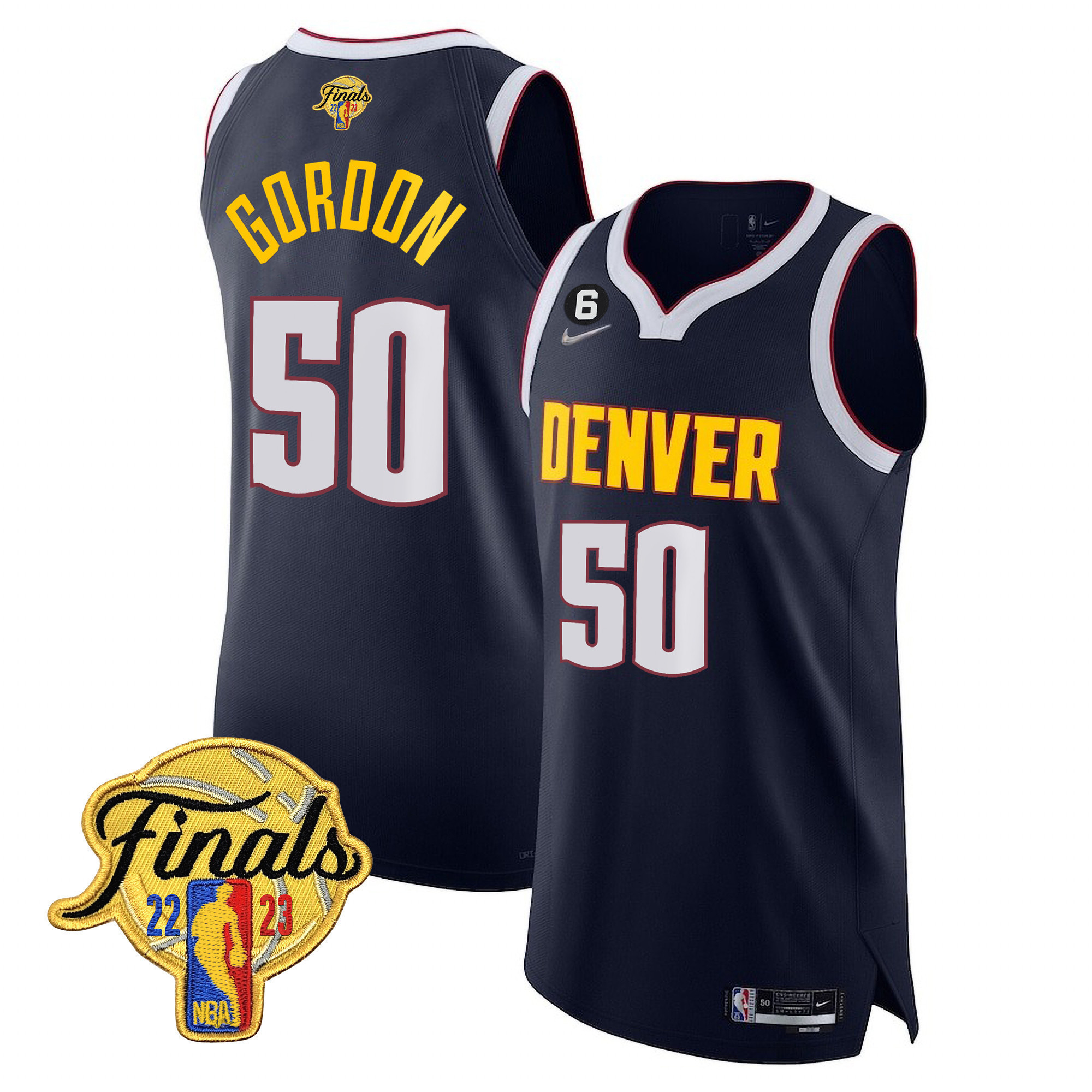 Aaron Gordon Men's Denver Nuggets 2023 Finals Patch Collection Diamond Jersey V2 - All Stitched