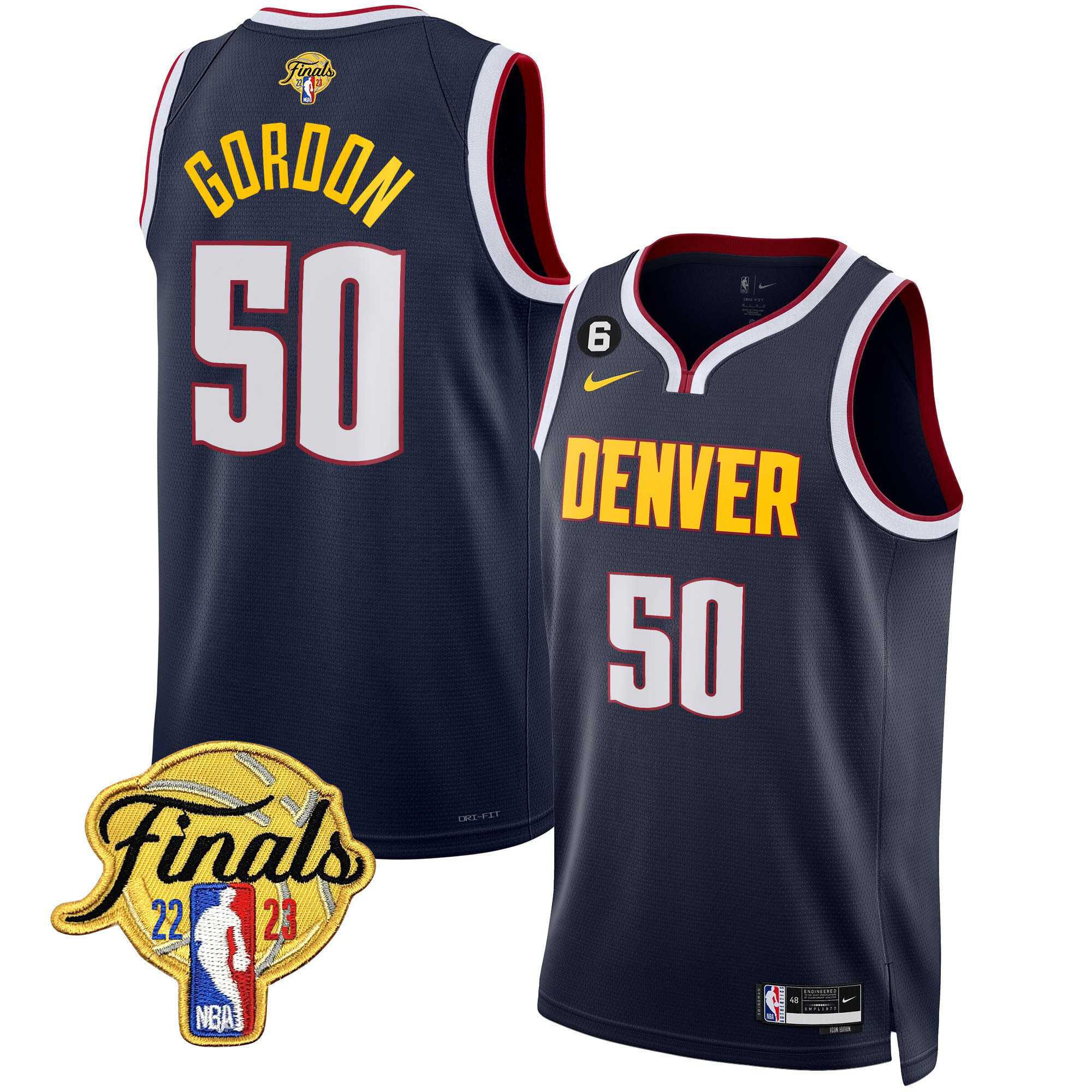Aaron Gordon Men's Denver Nuggets 2023 Finals Patch Collection Icon Jersey - All Stitched